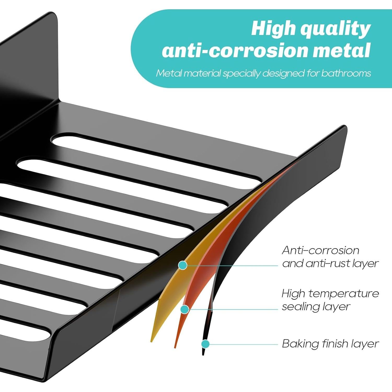 Soporte para Toallas Closefriend Negro 26x16 cm Montado en Pared