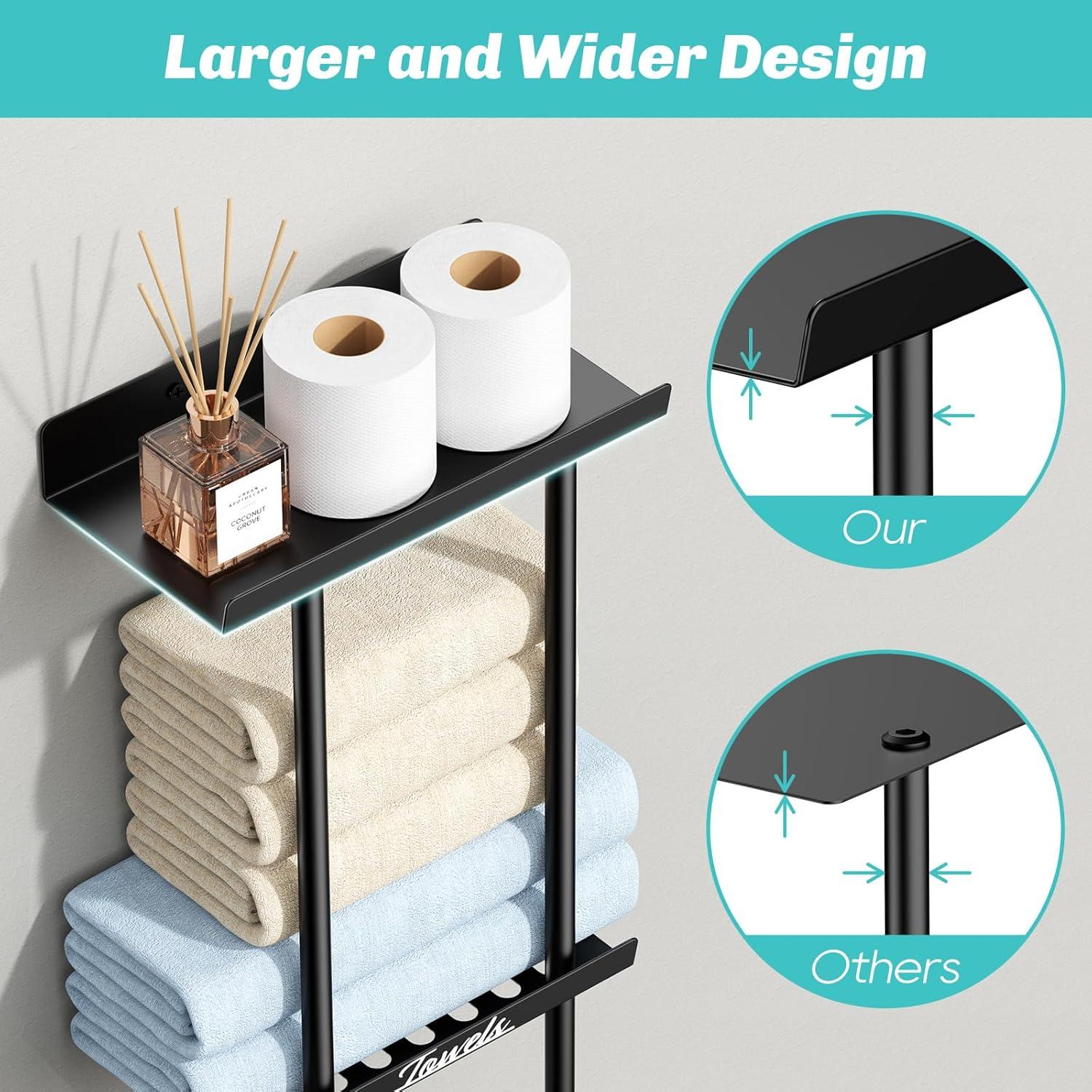 Soporte para Toallas Closefriend Negro 26x16 cm Montado en Pared