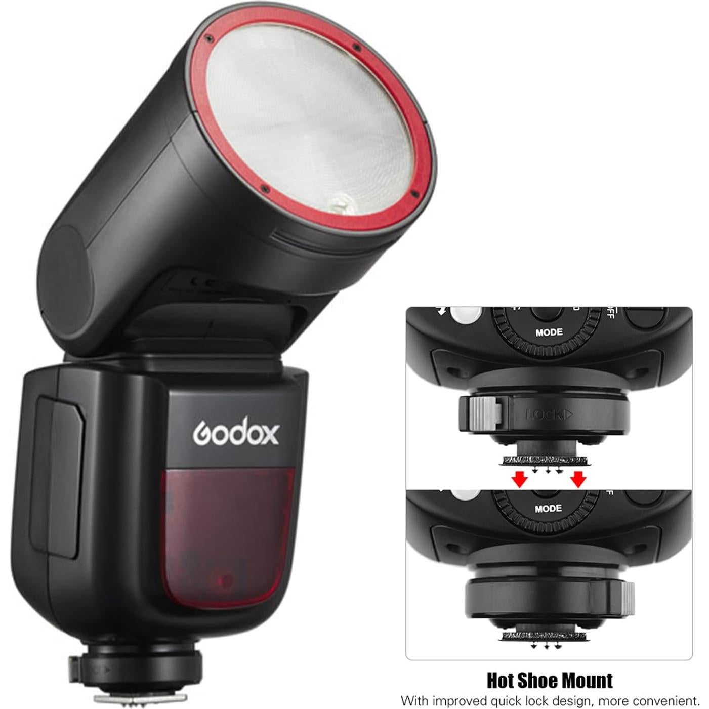 Flash de Cámara Godox V1C U TTL con Cabeza Redonda 1.5s