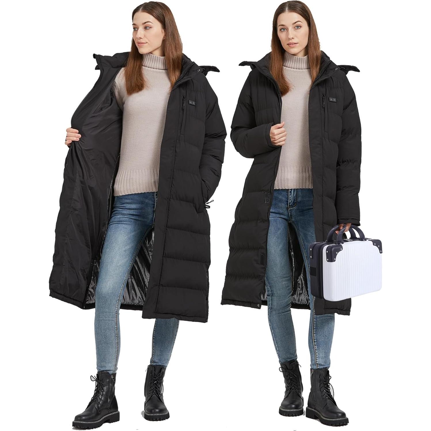 Chaqueta Larga Calentada TRUNYAQI para Mujeres - 8 Zonas Calor