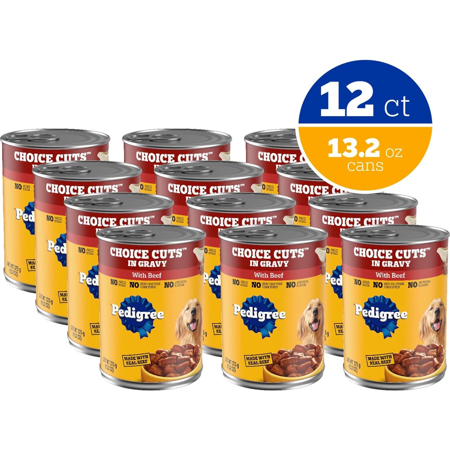 Comida Húmeda para Perros Adultos Pedigree Choice Cuts Carne de Res 12 Latas