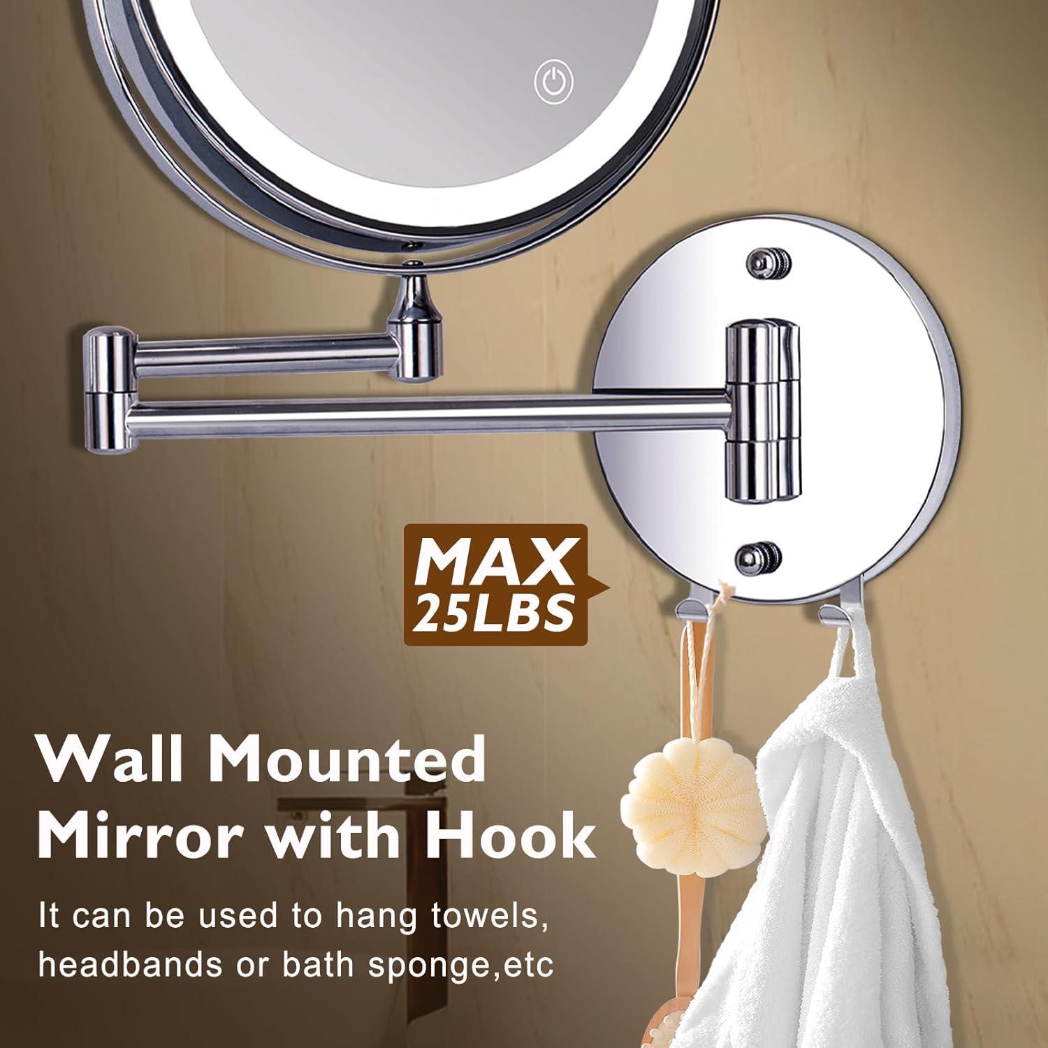 Espejo de Maquillaje Amelar 20cm 1X/15X LED Recargable