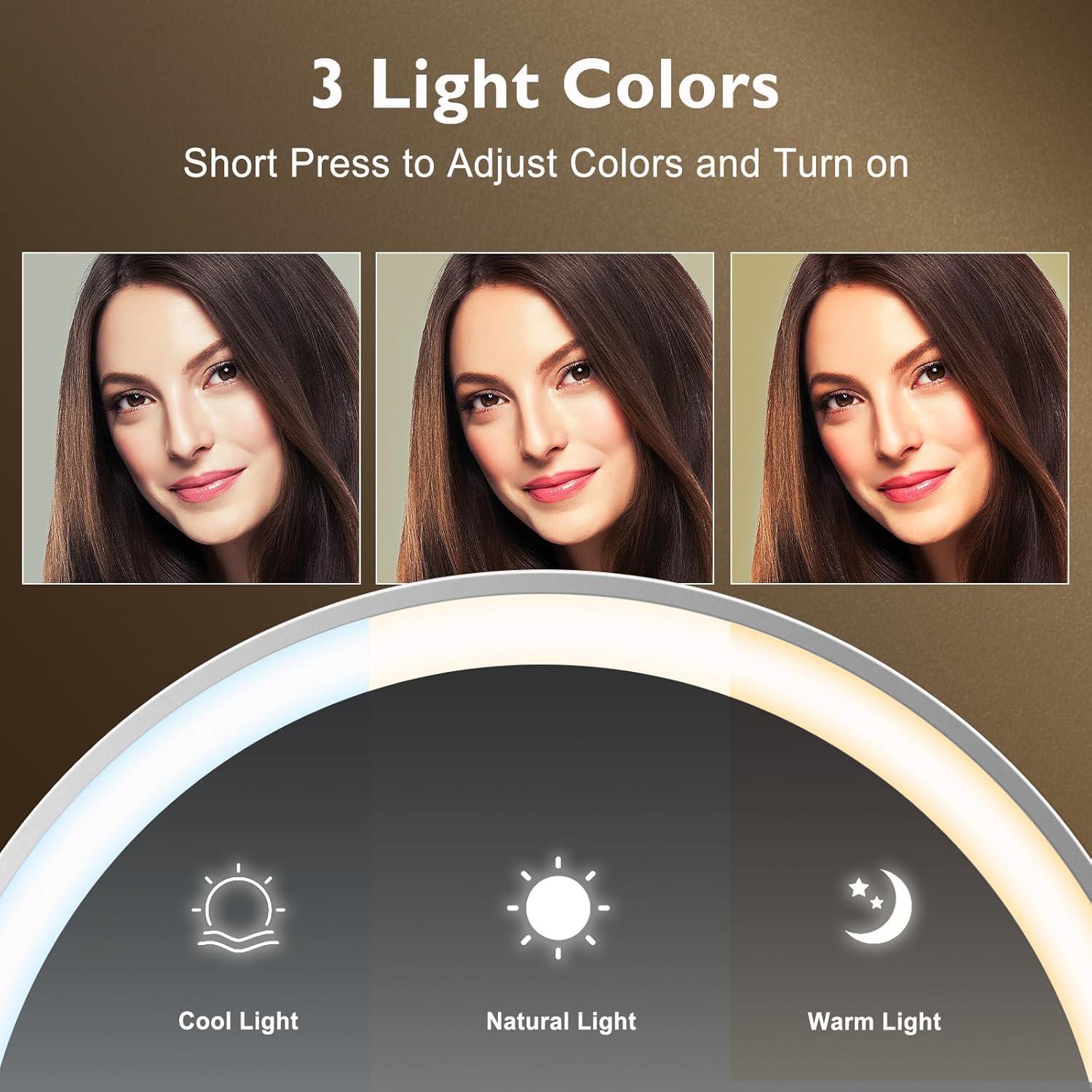 Espejo de Maquillaje Amelar 20cm 1X/15X LED Recargable