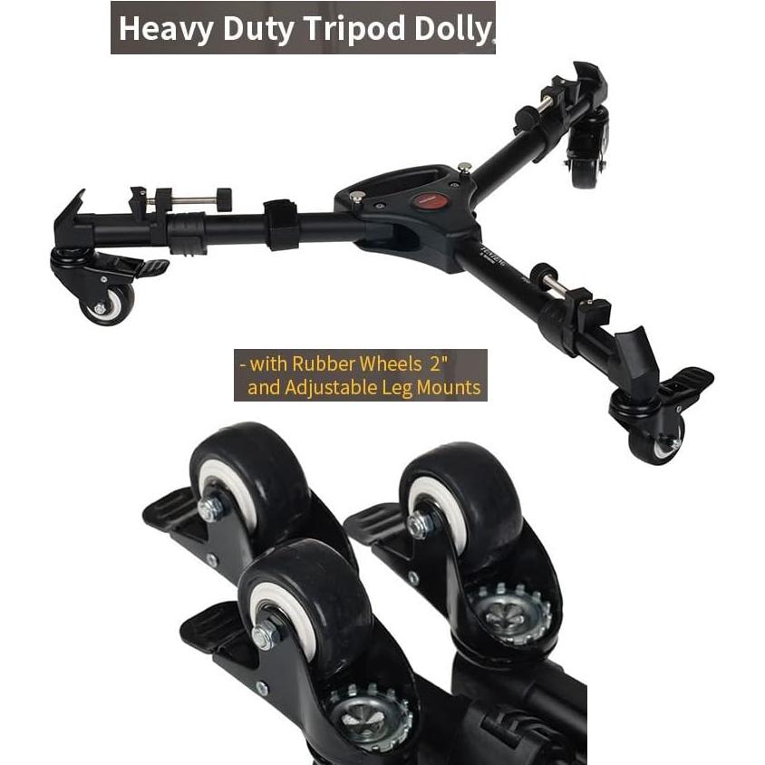 Carro de trípode T&YFOTOP con ruedas de goma y pierna ajustable