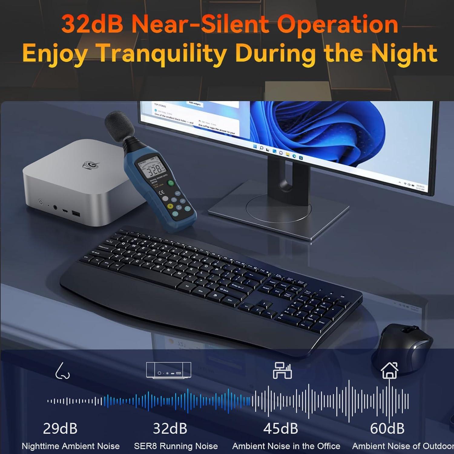 Mini PC Beelink SER8 Ryzen 7 32GB RAM 1TB SSD 4K