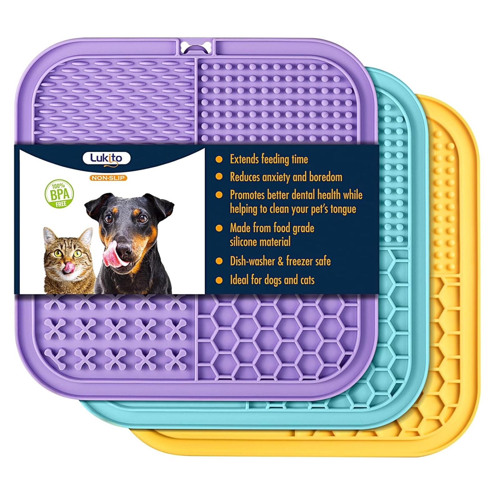 Alfombrilla de Lamer LUKITO 3PCS para Perros y Gatos 20.3cm