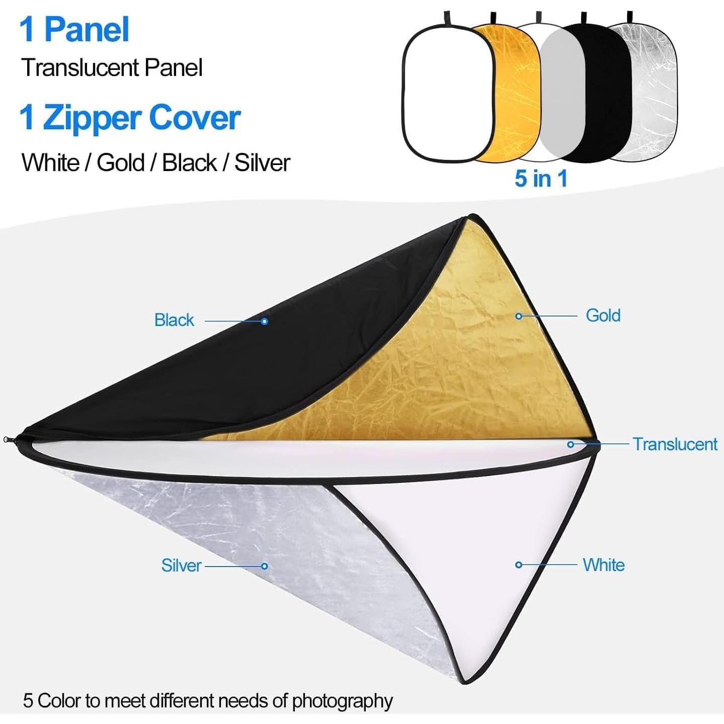 Reflector de Fotografía 5 en 1 EMART 60x90cm Plegable