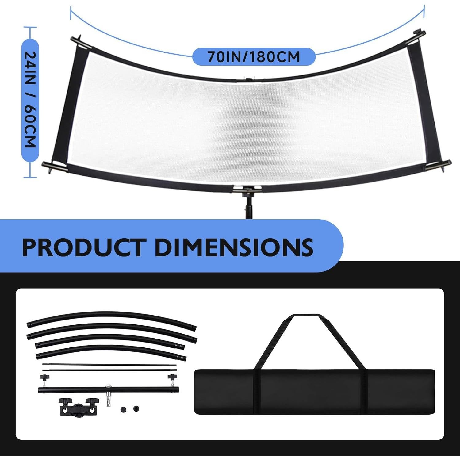 Reflector Clamshell Fotols 4 Colores 70x24" para Fotografía