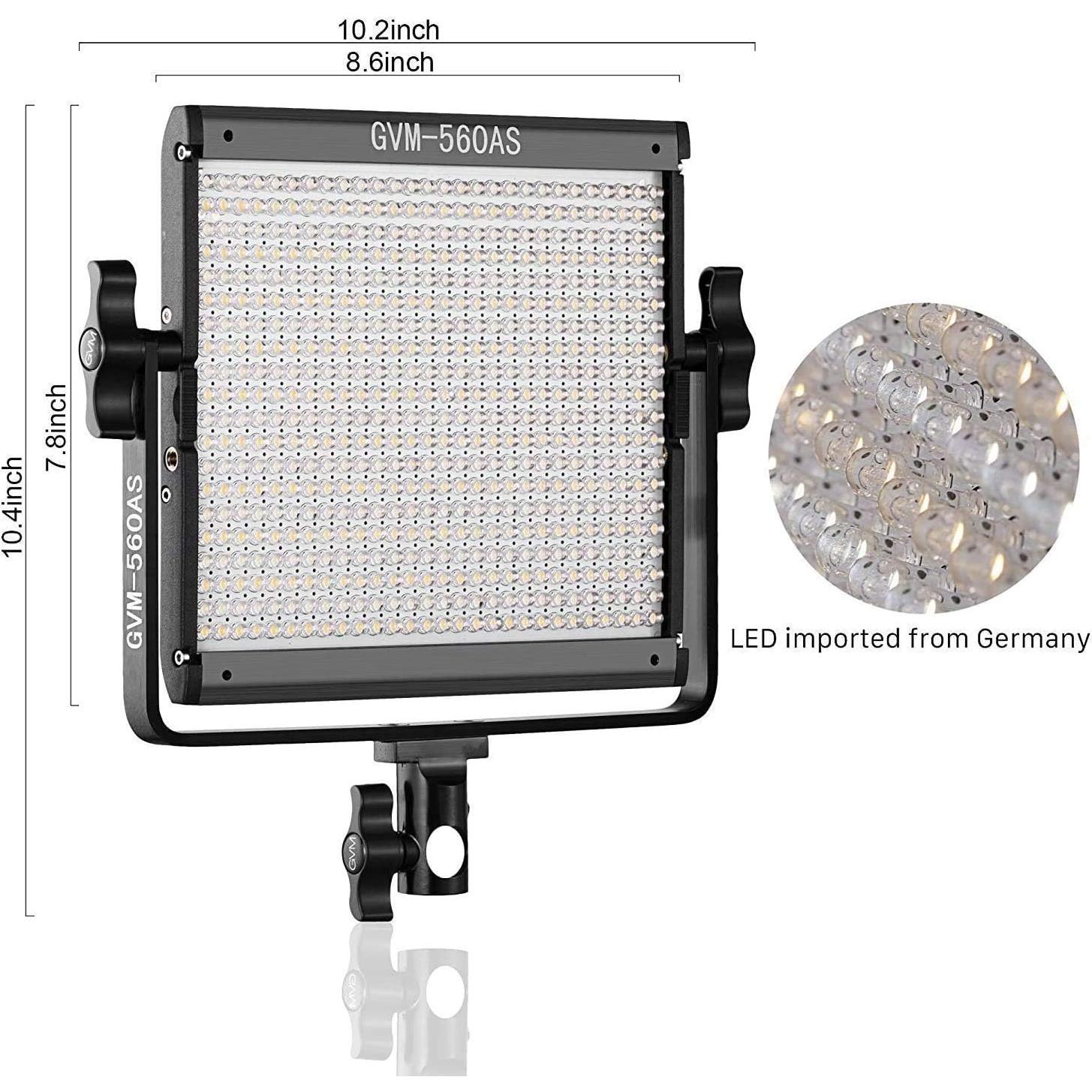 Luz de Video LED GVM 560AS3L con Control APP, 2300K-6800K