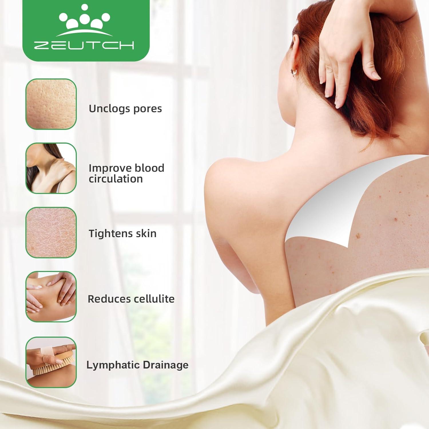 Juego de Cepillos Corporales Zeutch para Drenaje Linfático y Celulitis