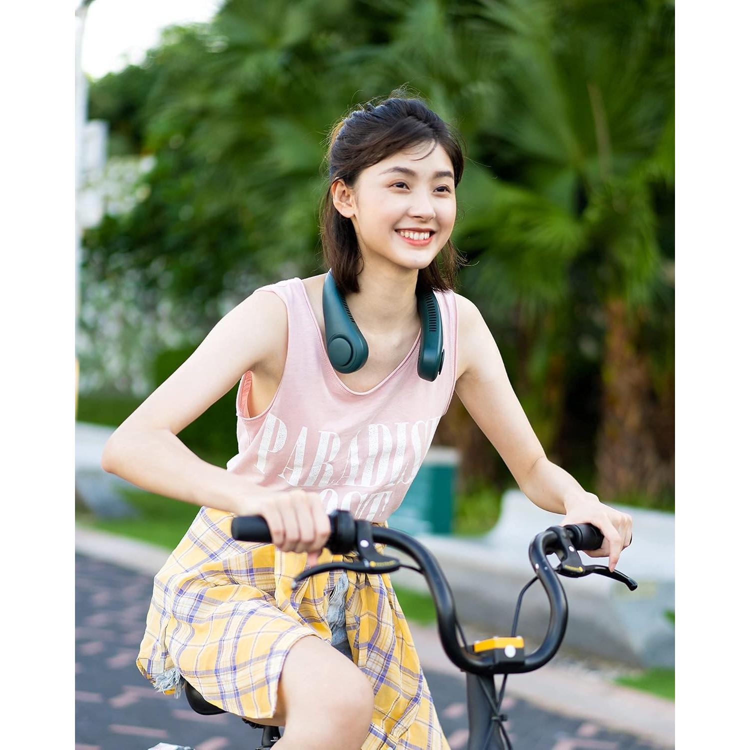 Ventilador de Cuello JISULIFE FA12B Portátil 3 Velocidades Verde