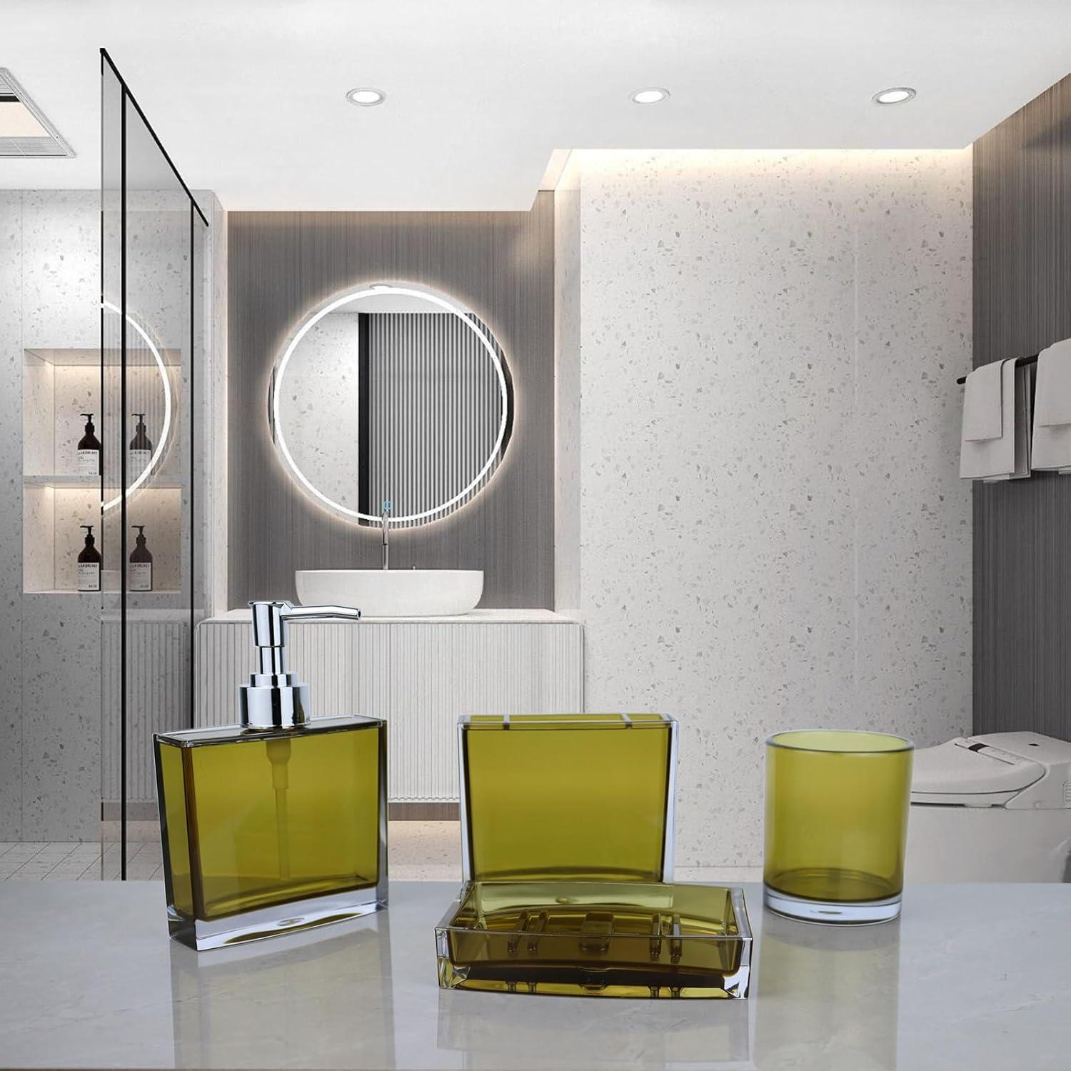 Juego de Accesorios de Baño ZOCOLOR 4 Piezas Acrílico Marrón