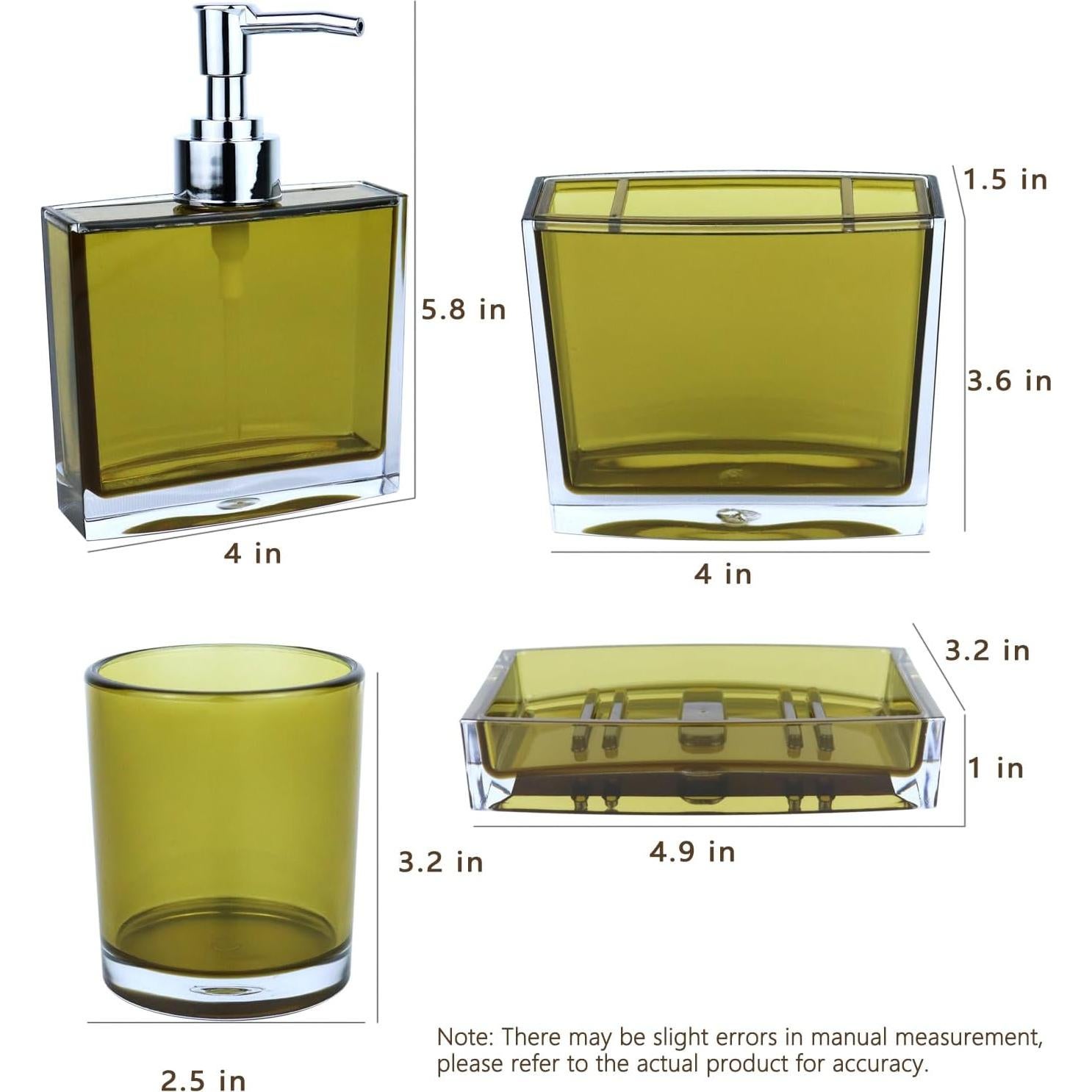 Juego de Accesorios de Baño ZOCOLOR 4 Piezas Acrílico Marrón