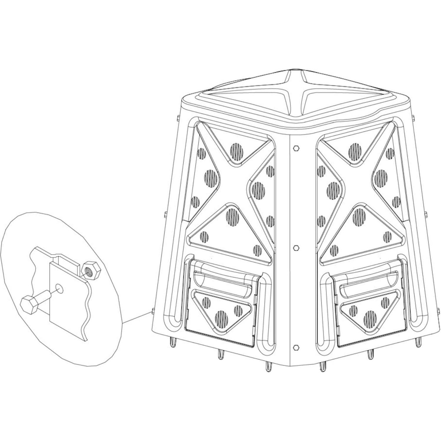 Contenedor de Compostaje Exterior Redmon 65 Galones Negro