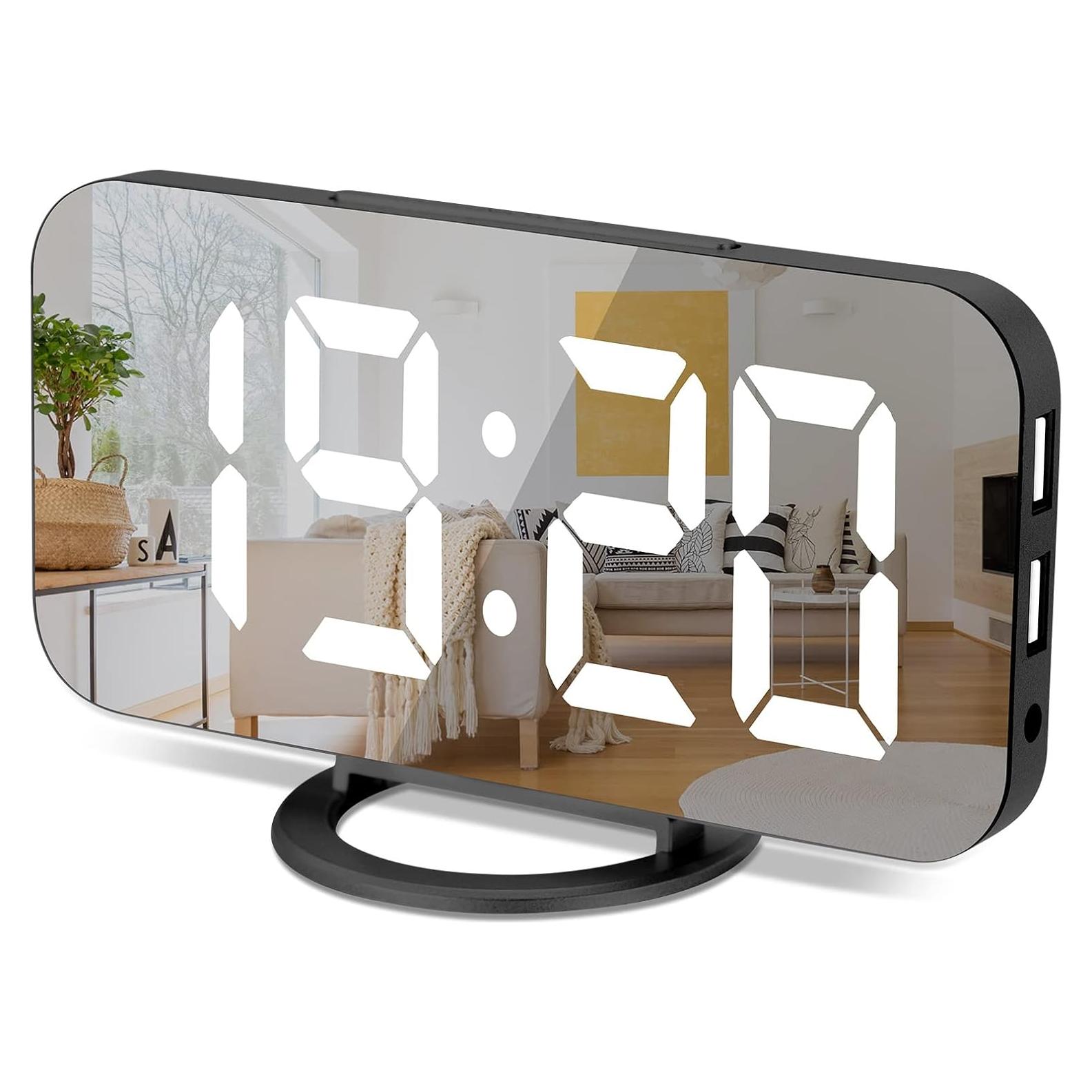 Reloj Despertador Digital Sukeen Negro con Pantalla LED 15.7x8.4cm
