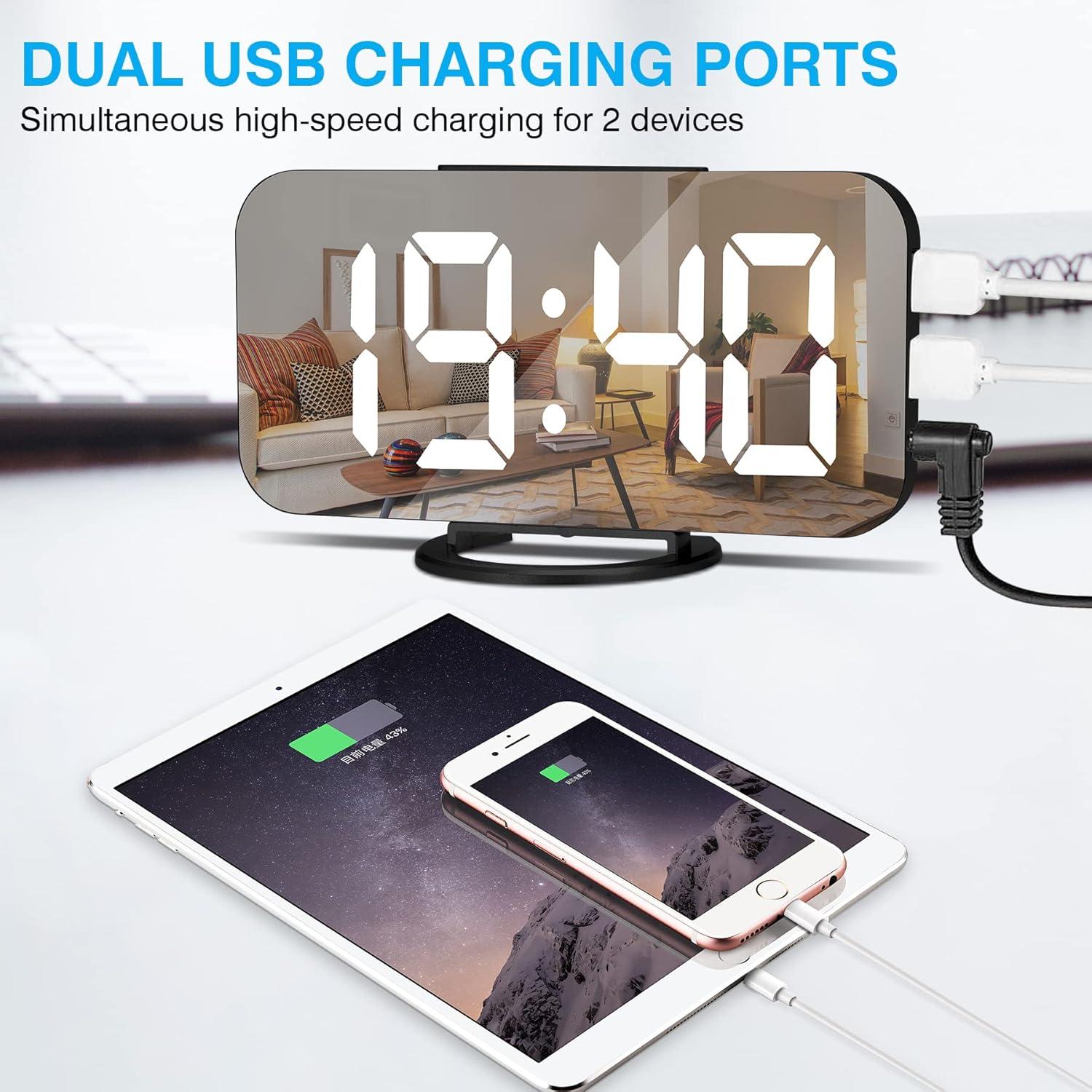 Reloj Despertador Digital Sukeen Negro con Pantalla LED 15.7x8.4cm