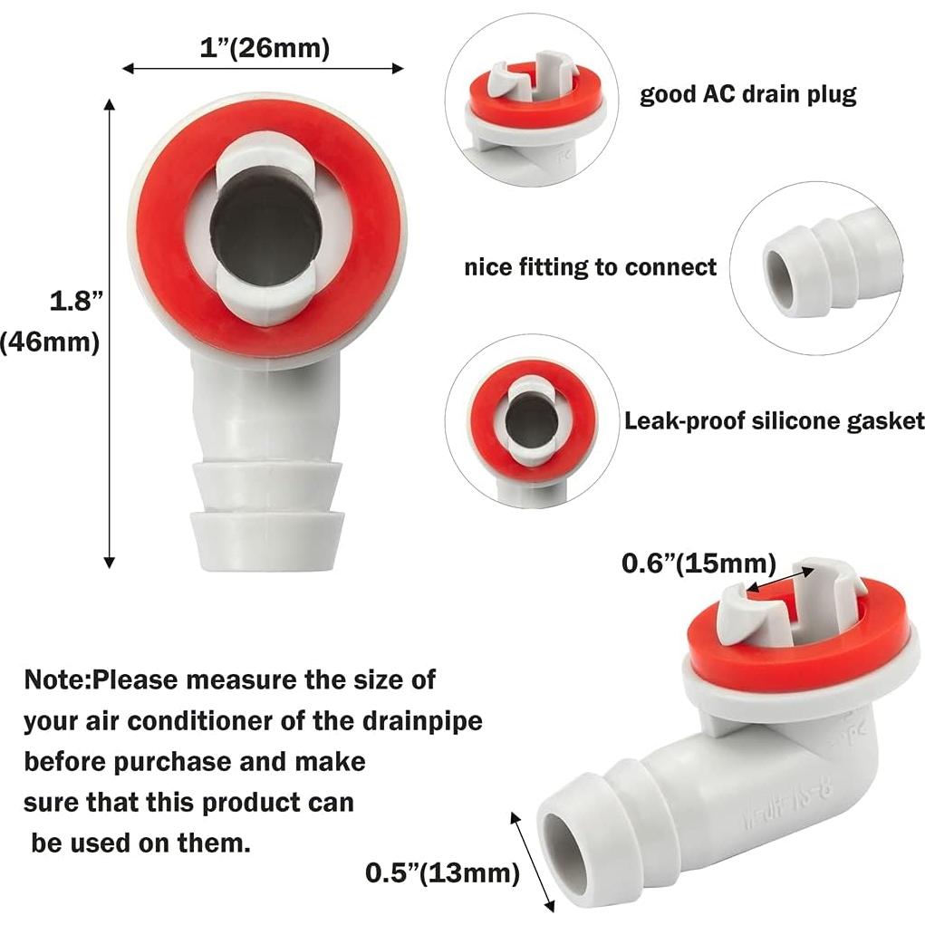 Kit Drenaje AC LitKiwi 3 Pies Tubo Vinilo Conector Ángulo
