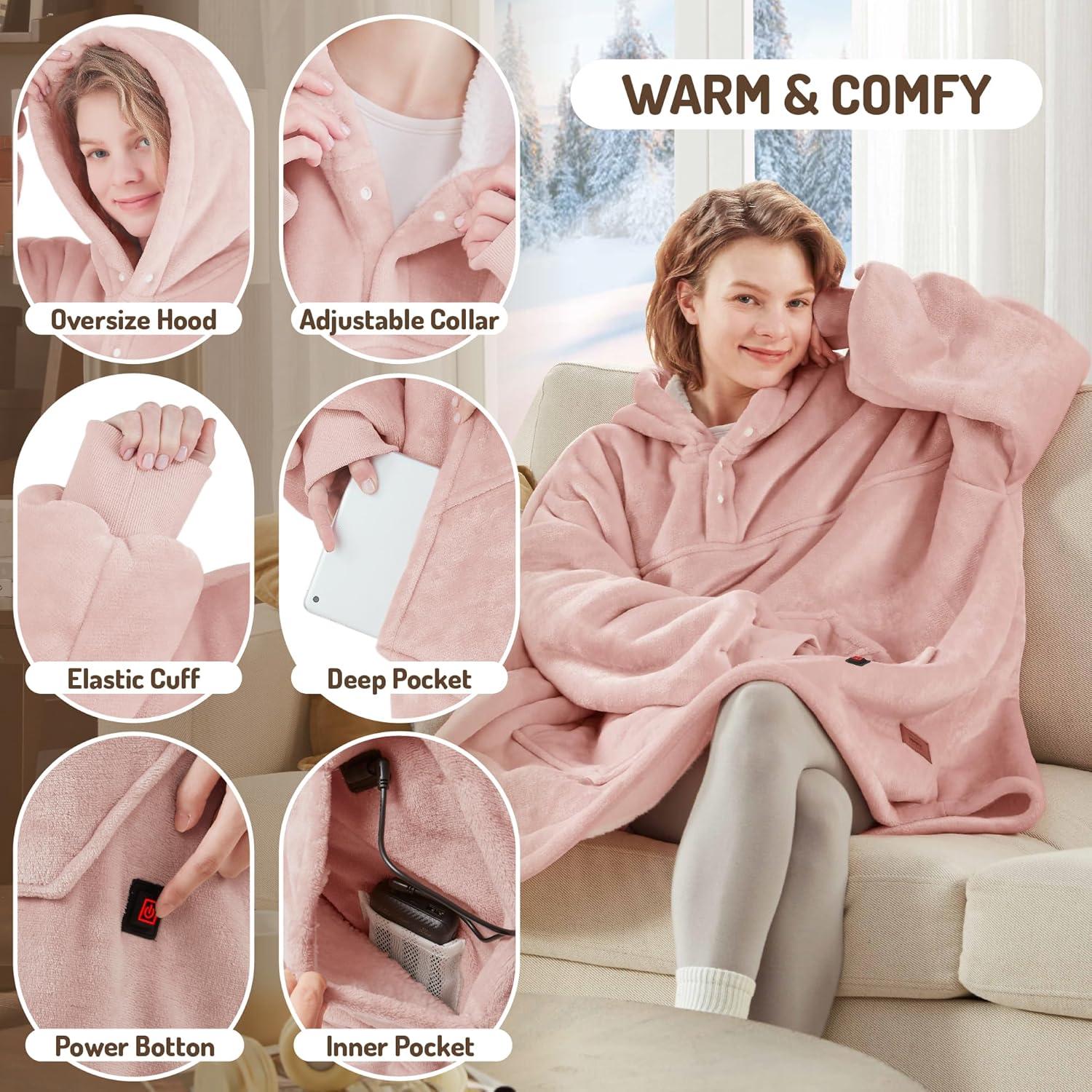 Sudadera Térmica Portátil Grados de Comodidad Rosa 96.5x81.3cm