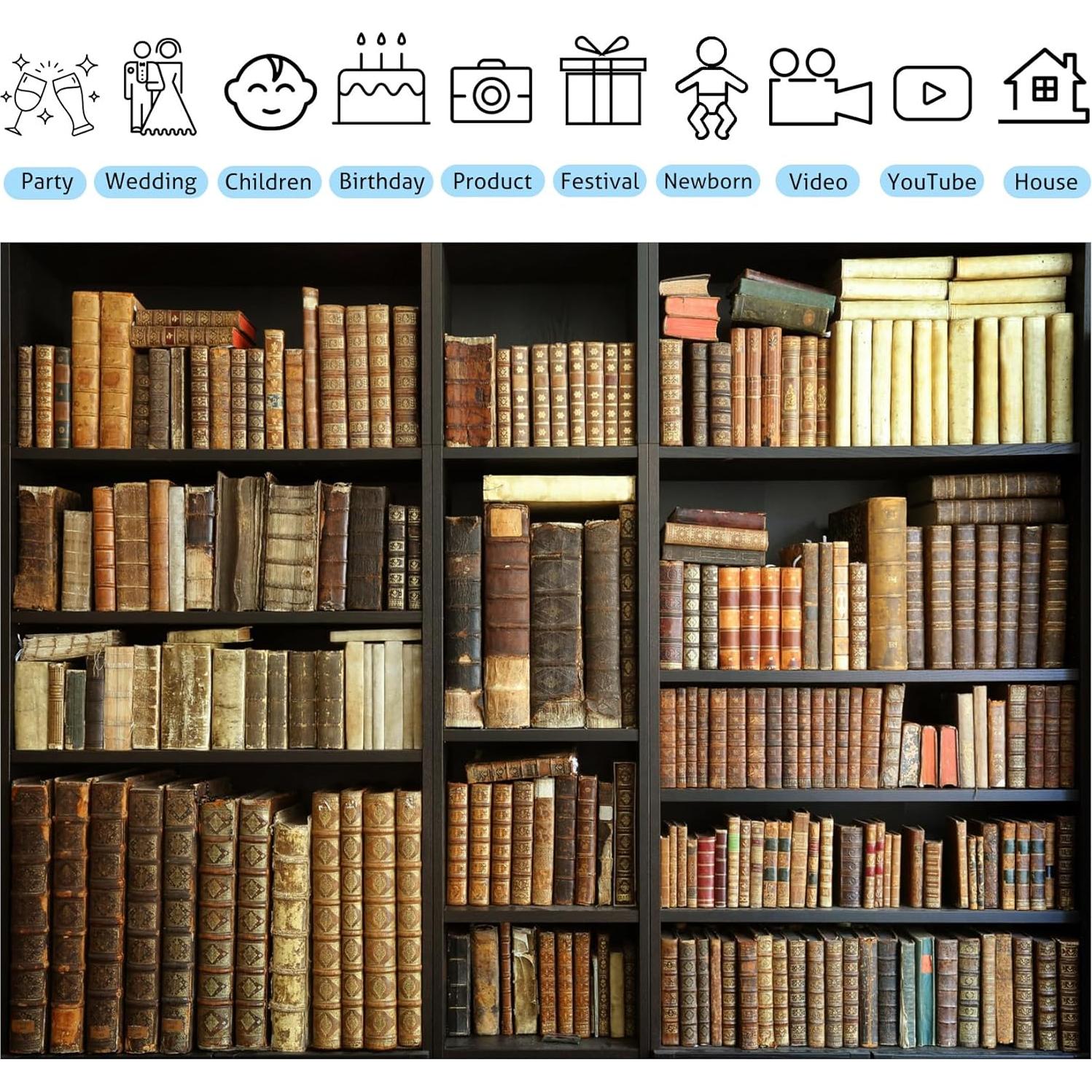 Fondo de Estantería Vintage Fmarui 3x2.5m para Fotografía