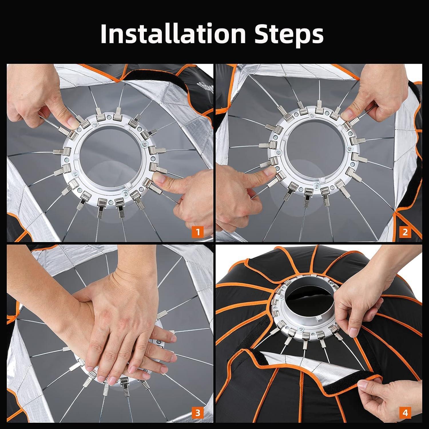 Godox QR-P90 Softbox Parabólico Profundo 45.72 cm con Rejilla