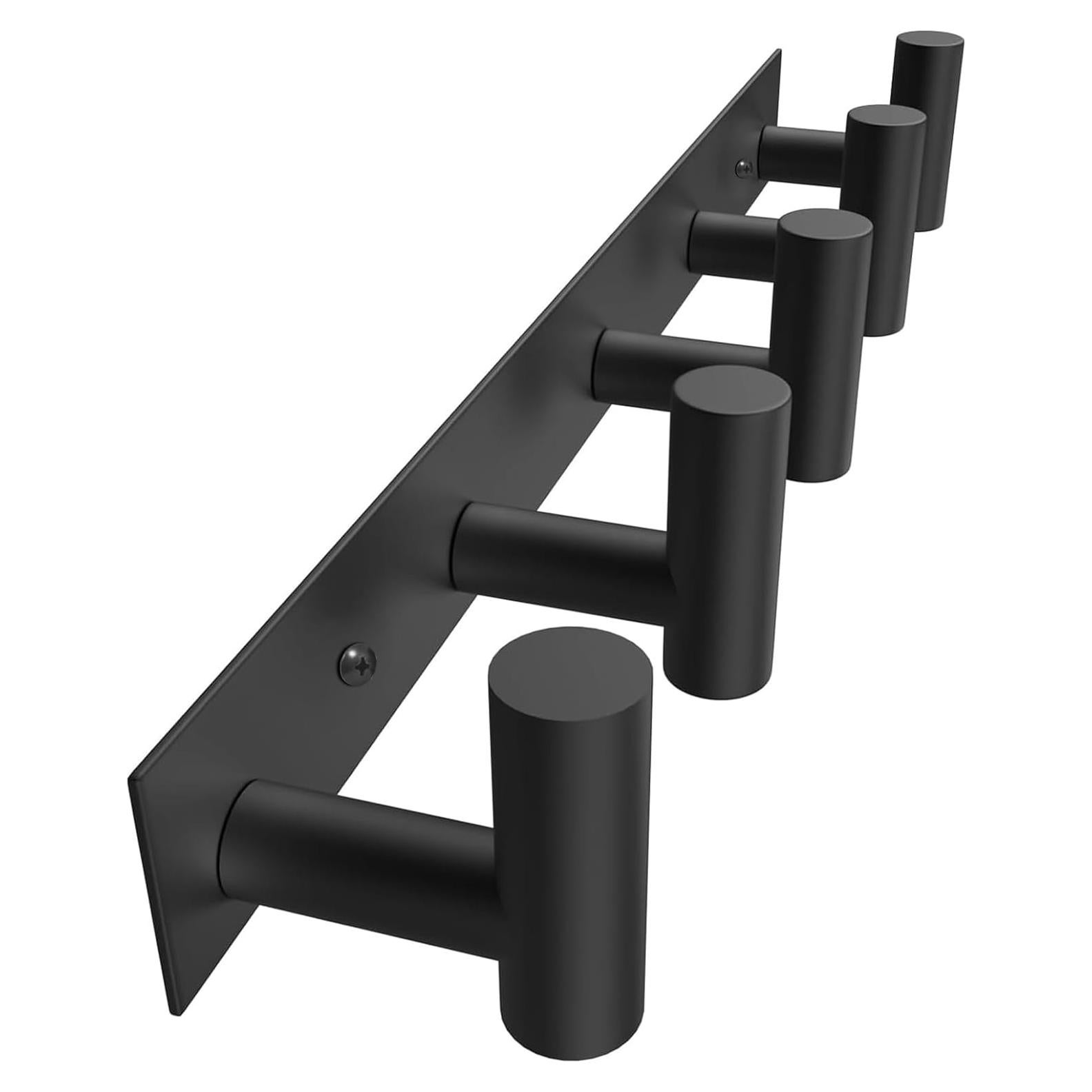 Soporte de Pared VAEHOLD Negro 5 Ganchos para Toallas y Abrigos