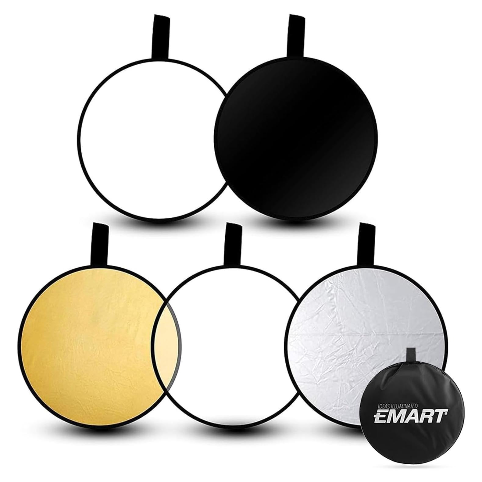 Reflector Fotográfico Plegable 5 en 1 EMART 60cm - Iluminación Profesional