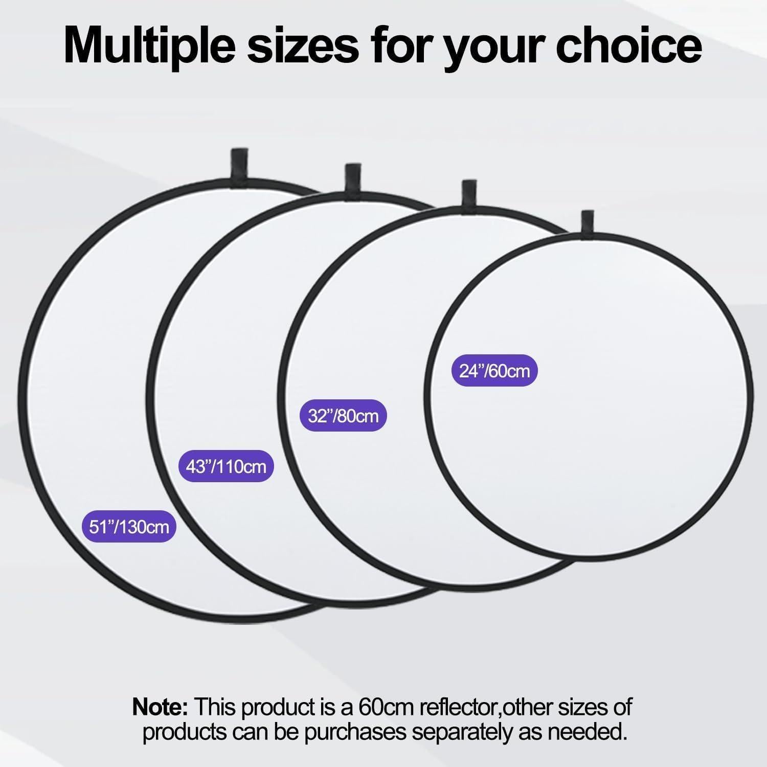 Reflector Fotográfico Plegable 5 en 1 EMART 60cm - Iluminación Profesional