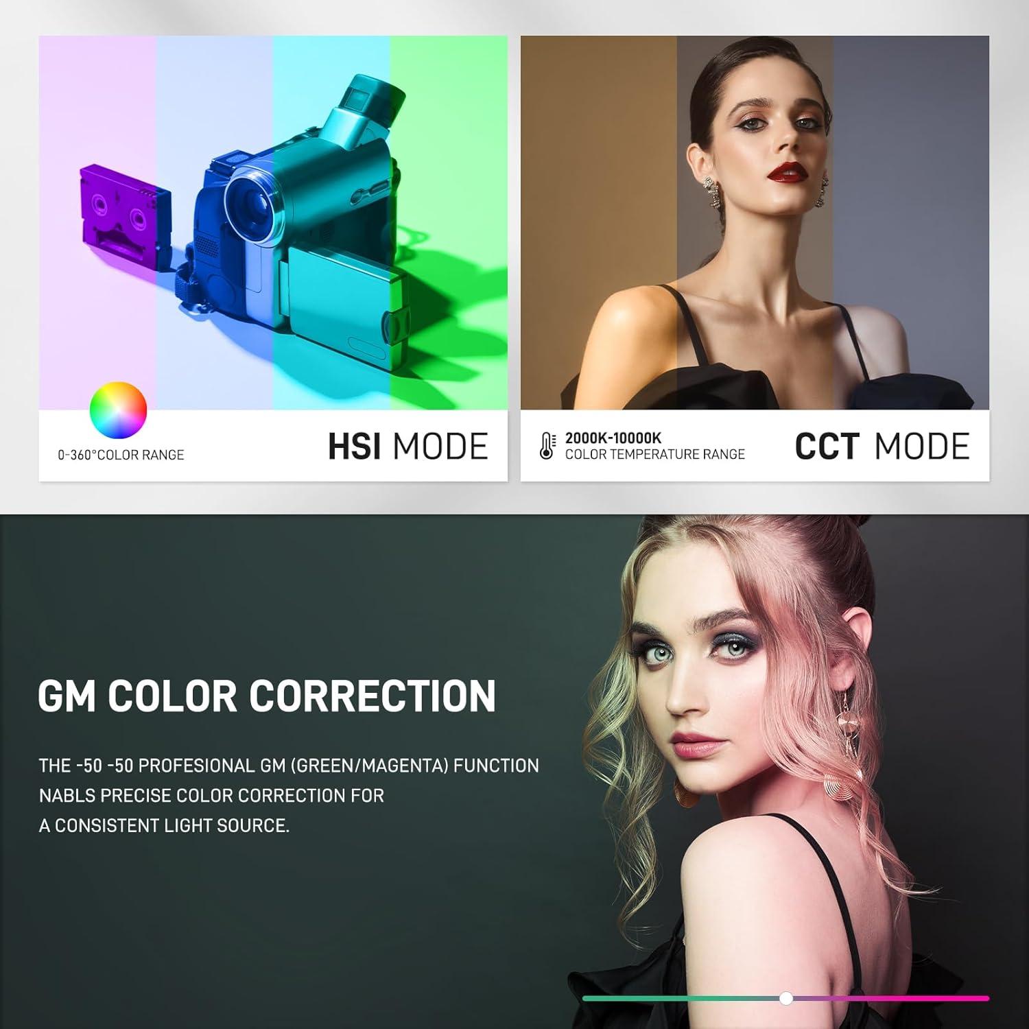 Panel de Luz LED GVM YU600C RGB 600W 49000lux 2000-10000K