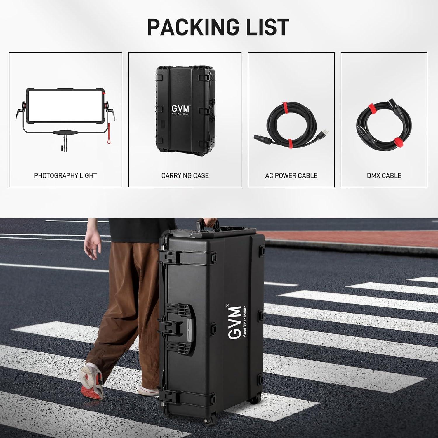 Panel de Luz LED GVM YU600C RGB 600W 49000lux 2000-10000K