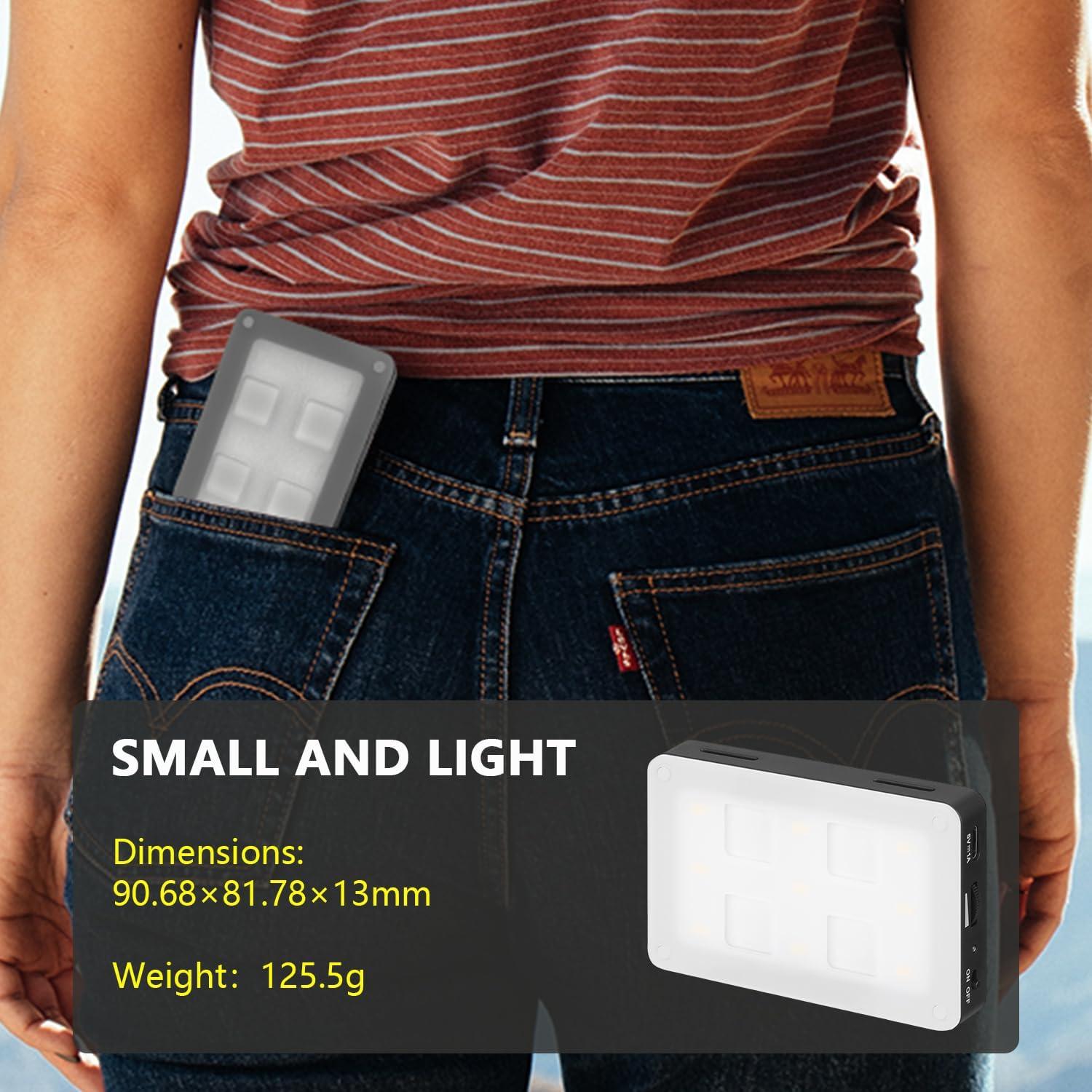 Sevenoak SK-L3 RGB Video Light, Built-in 1800mAh Rechargeable Battery for Professional DSLR Cameras, Photo Video, 9 Lamp LED Camera Light 4 Full Colors, CRI≥95 5500-6000K LED Video Light Panel (Black)