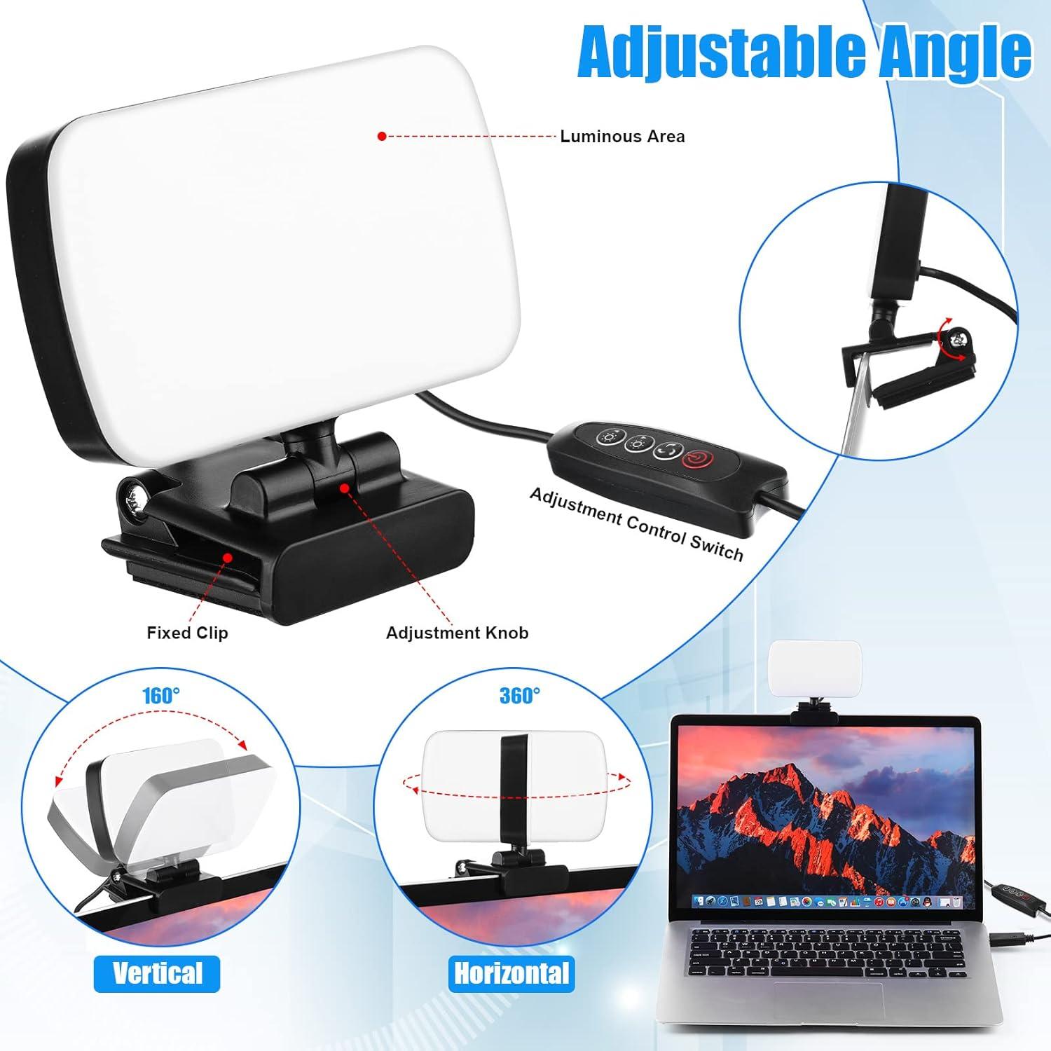 Yahenda Luz para Videoconferencias 2 Piezas 3 Modos USB