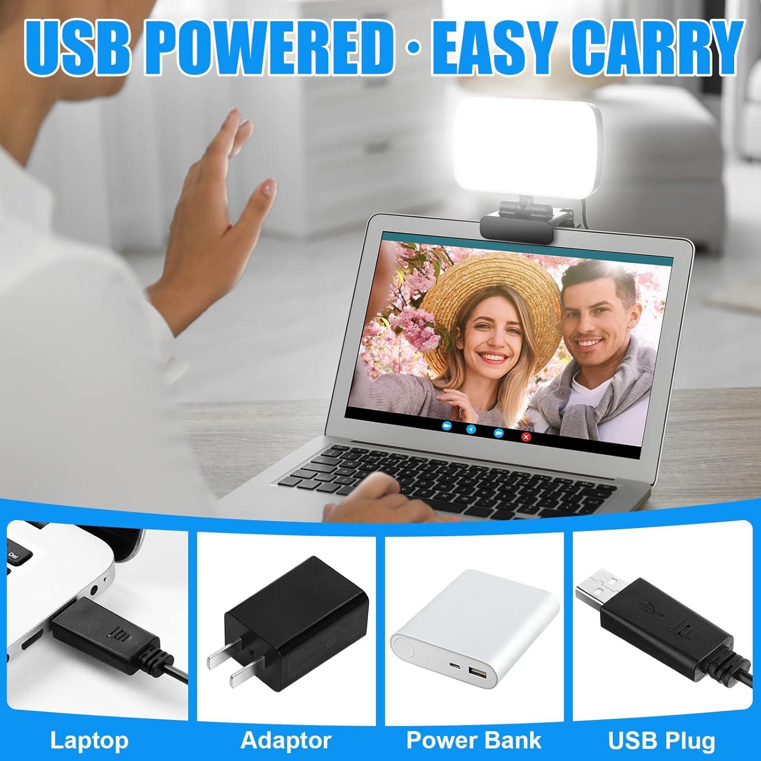 Yahenda Luz para Videoconferencias 2 Piezas 3 Modos USB