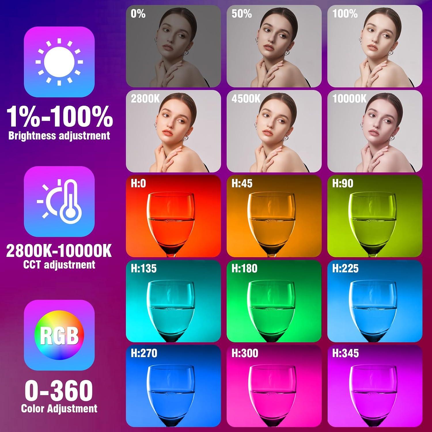 Varita de Luz LED RGB RONKOEN 2800K-10000K Control Remoto