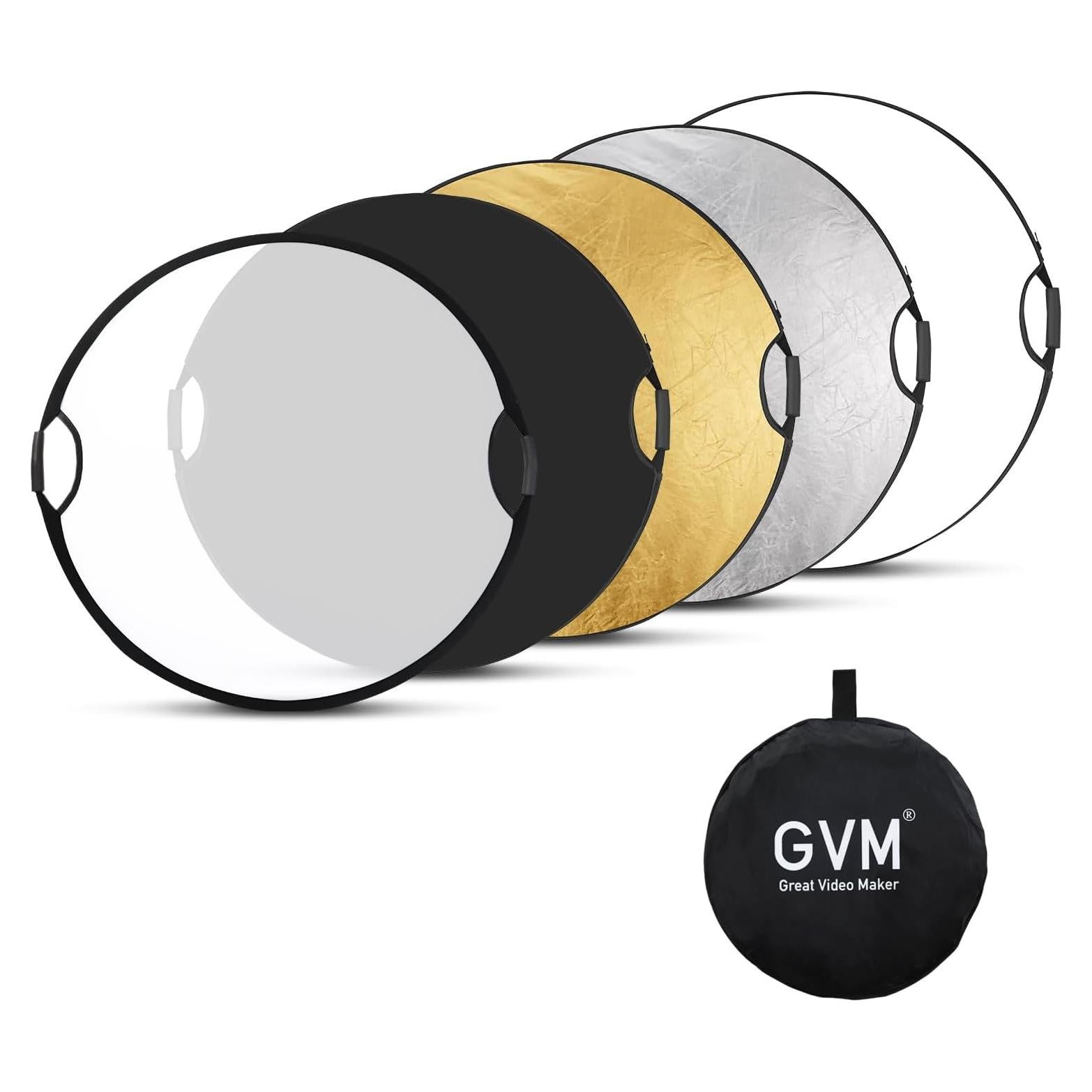 Reflector de Fotografía 5 en 1 GVM 80cm Plegable con Agarre