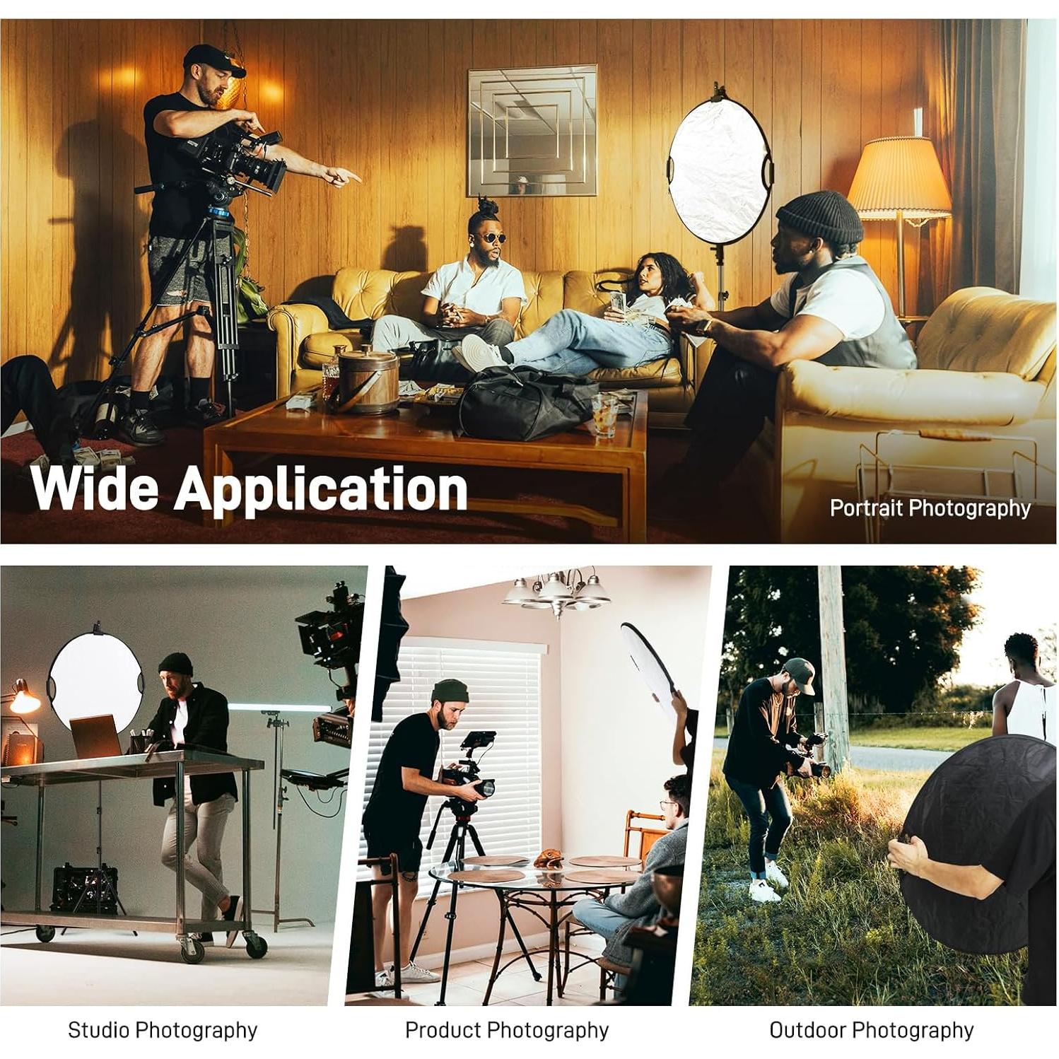 Reflector de Fotografía 5 en 1 GVM 80cm Plegable con Agarre