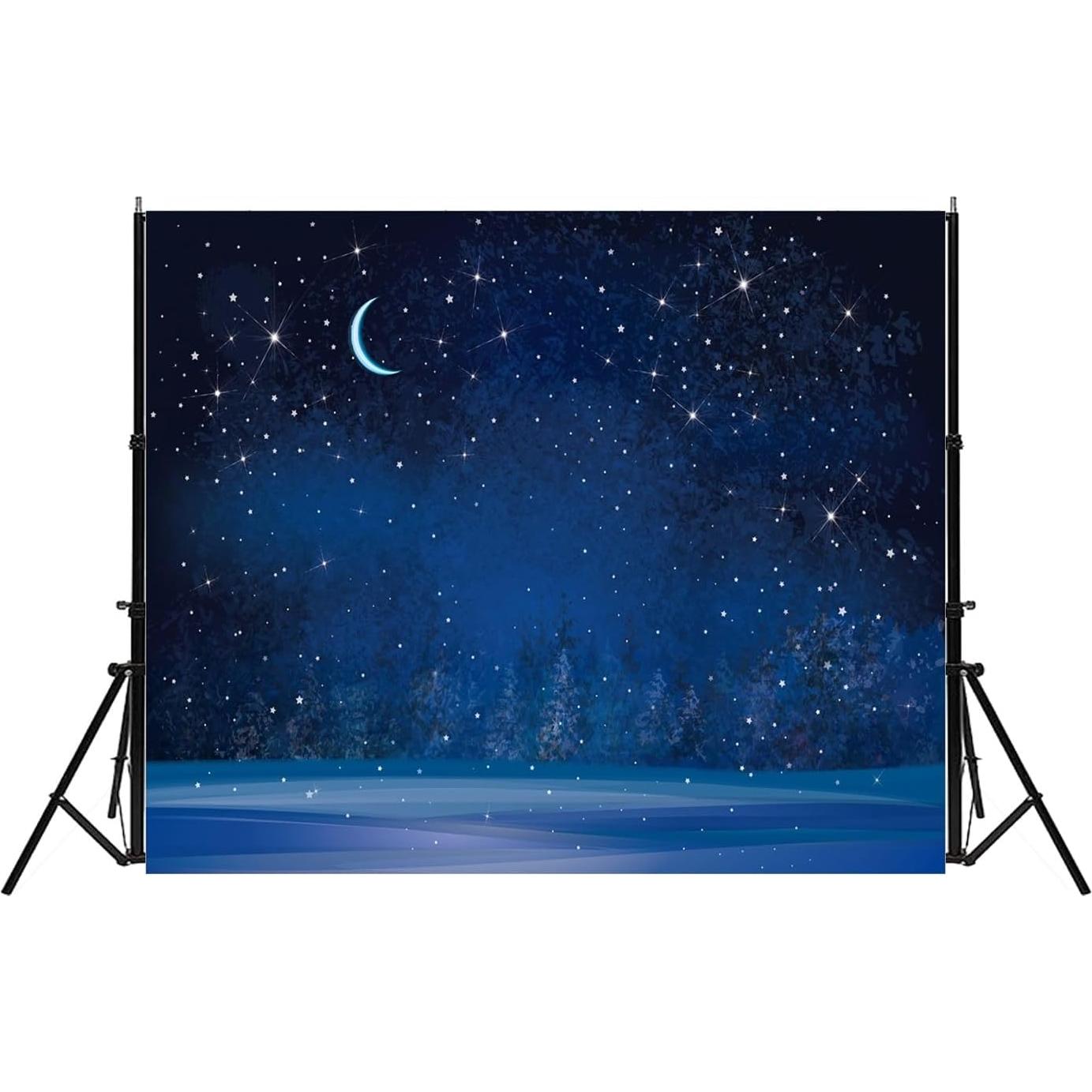 Fondo Fotográfico 3x2.5m Fmarui Noche Estrellada Navidad