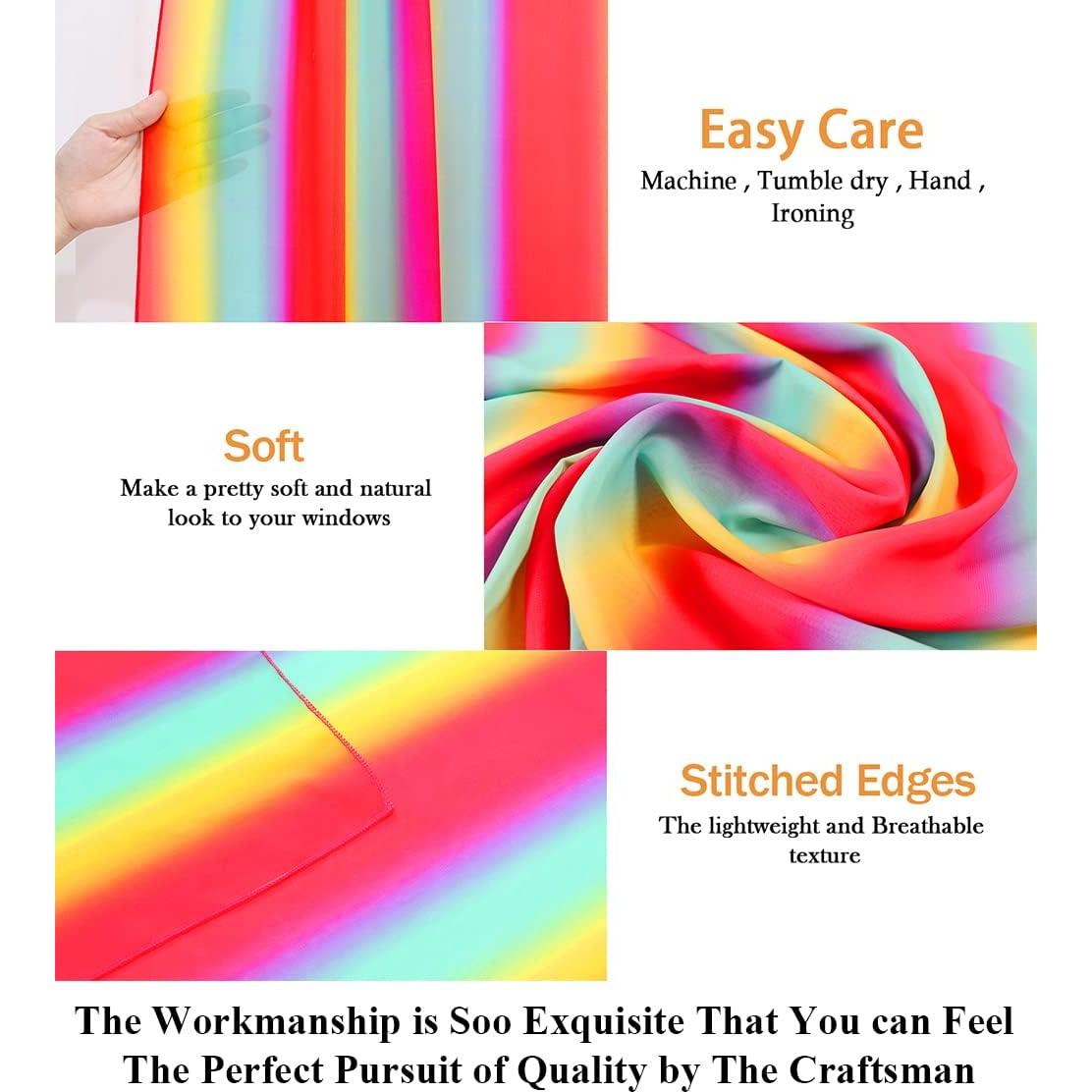 Cortinas de Chiffon Arcoíris Pardecor 2 Piezas 243.84x73.66 cm
