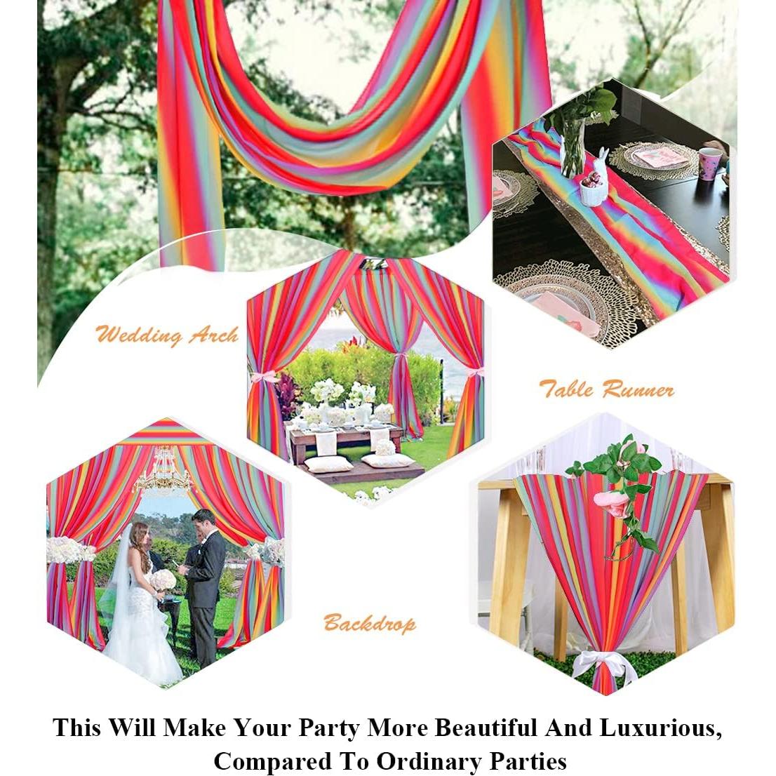 Cortinas de Chiffon Arcoíris Pardecor 2 Piezas 243.84x73.66 cm