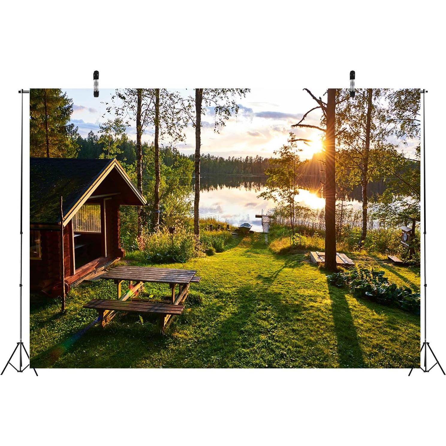 Fondo Fotográfico Loccor 300x250cm Paisaje Lago Atardecer