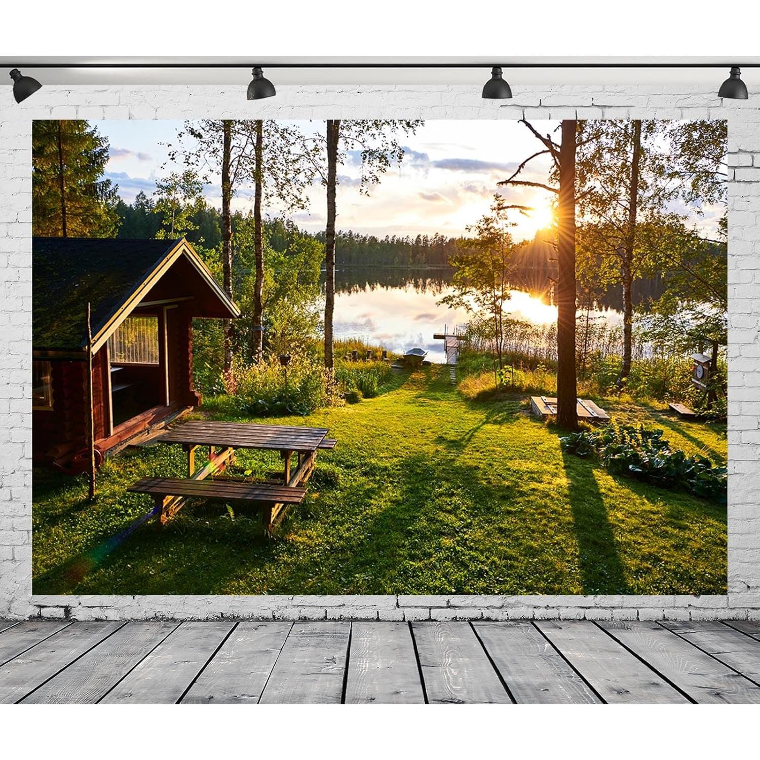 Fondo Fotográfico Loccor 300x250cm Paisaje Lago Atardecer