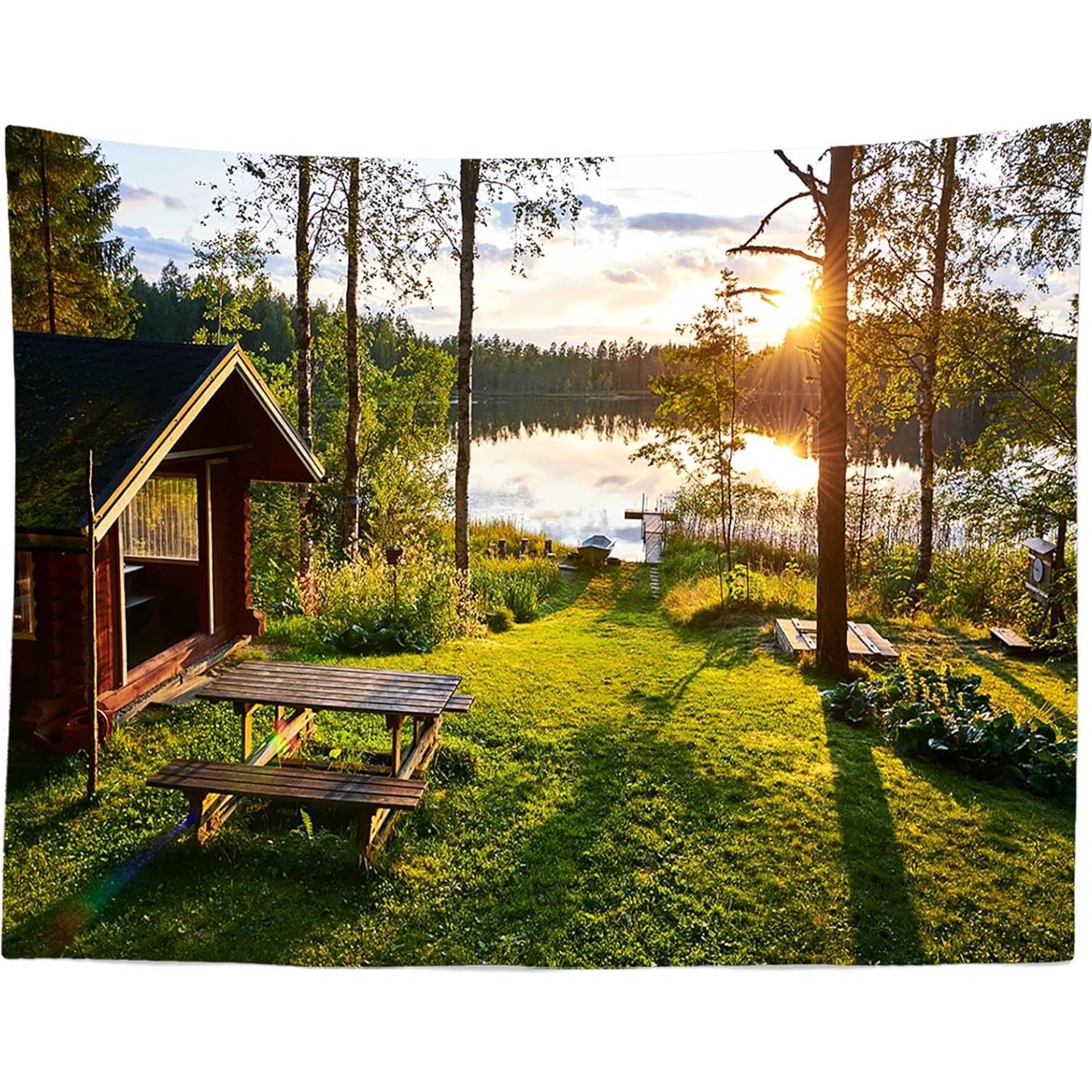 Fondo Fotográfico Loccor 300x250cm Paisaje Lago Atardecer