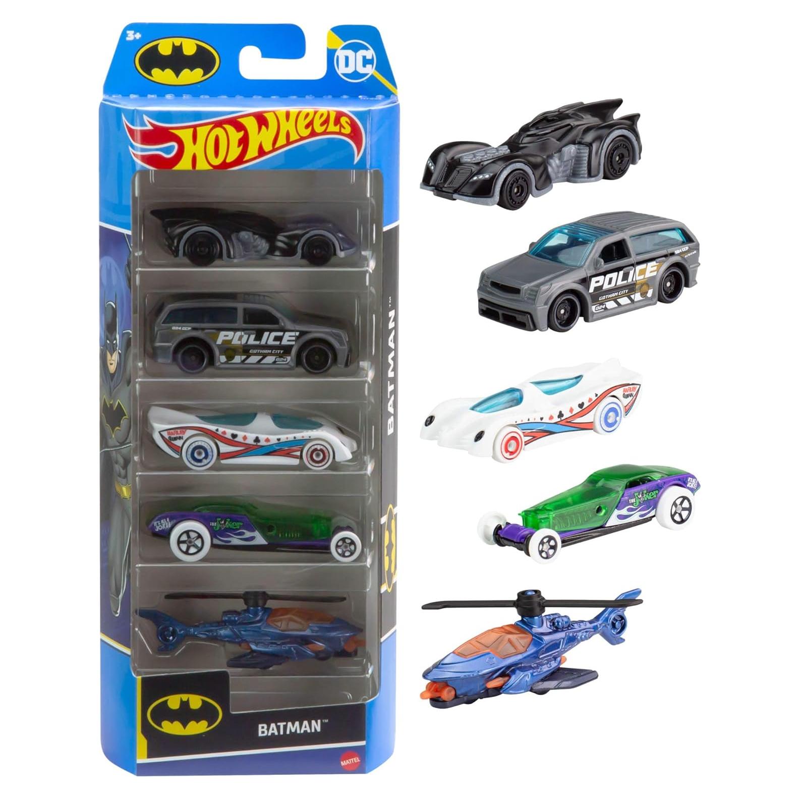 Hot Wheels Batman 5-Pack Vehículos 1:64 Mattel