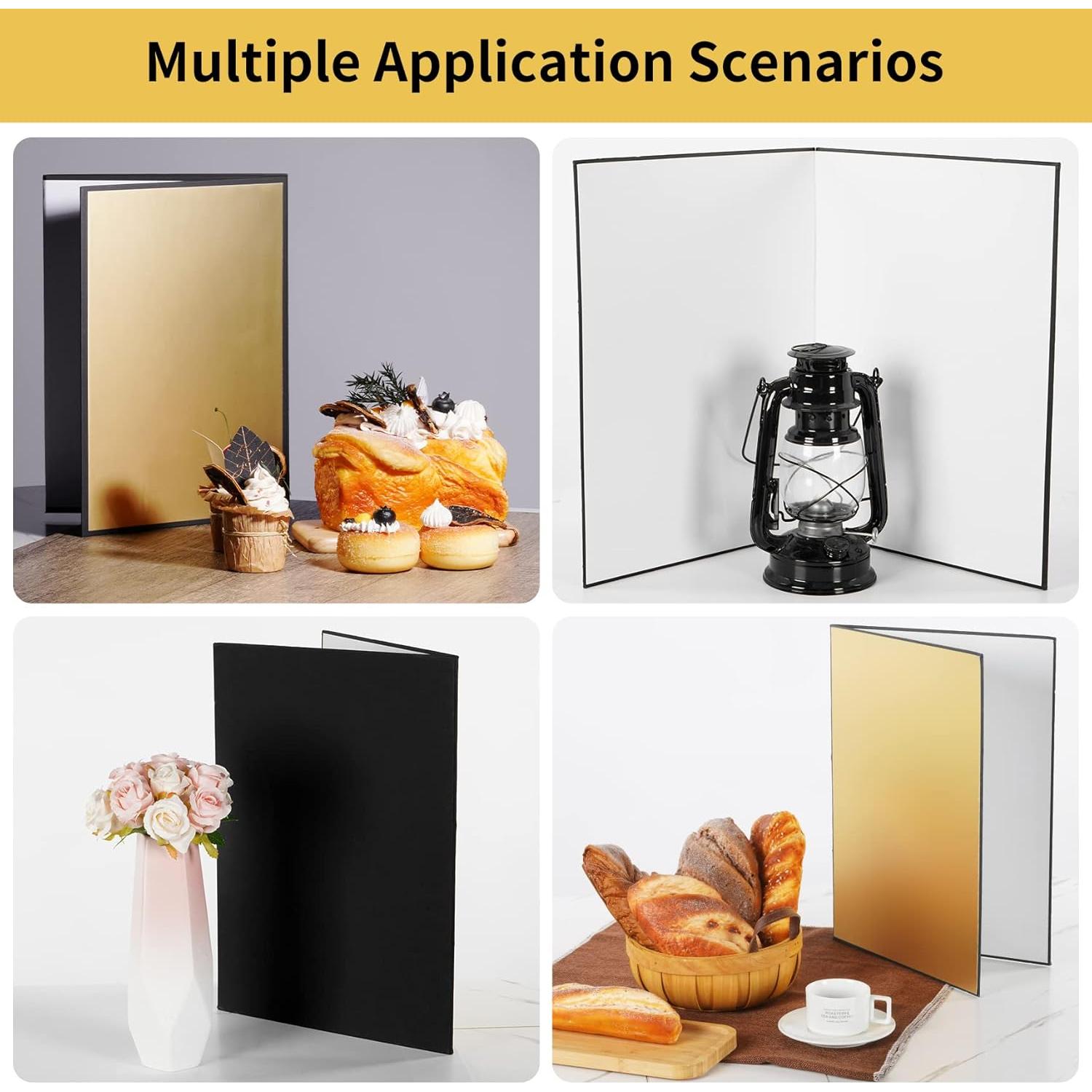 Reflector de Luz Meking 43x30 cm 3-en-1 Plegable Dorado/Negro/Blanco