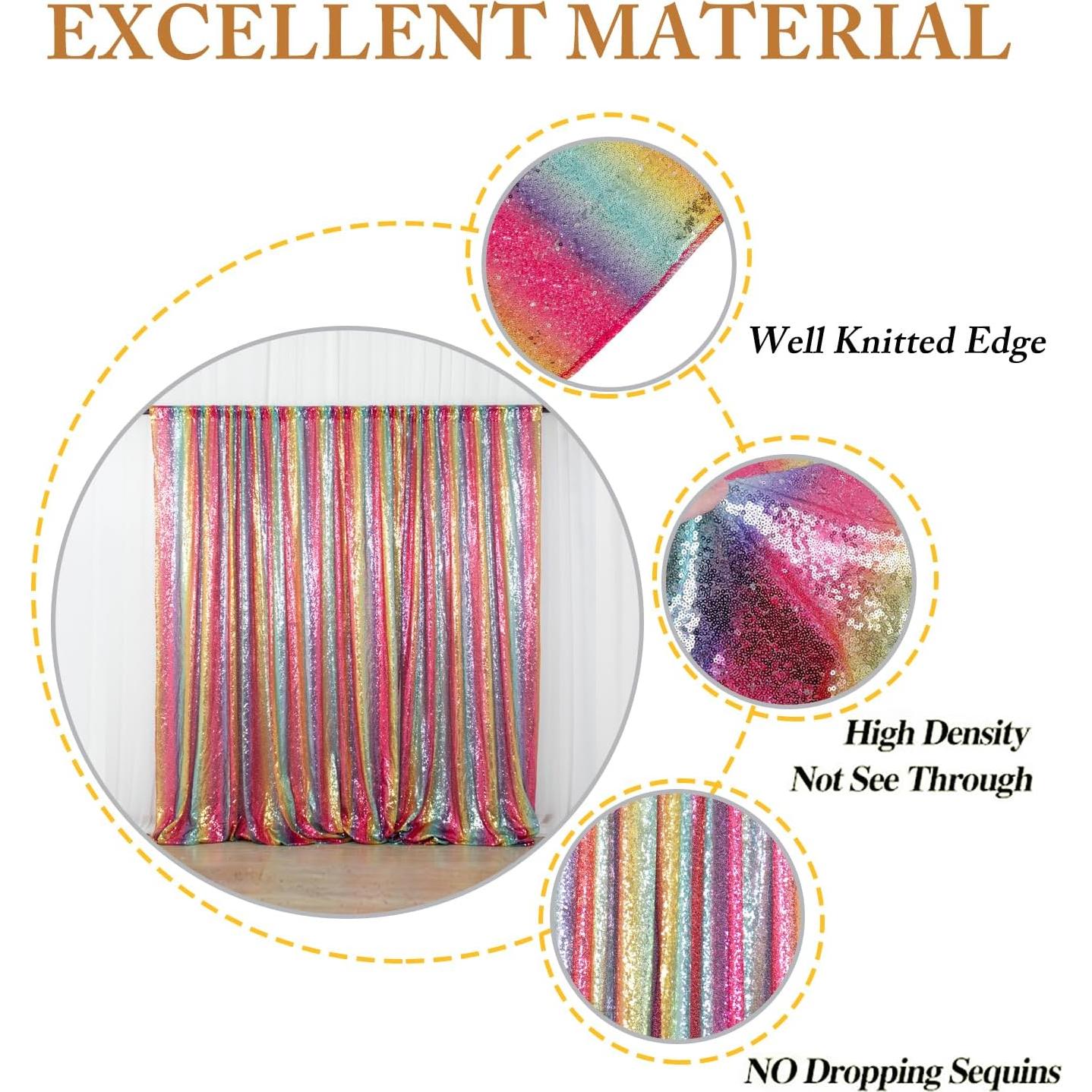 Fondo Brillante Arcoíris 2.13m x 2.13m ShinyBeauty para Fiestas