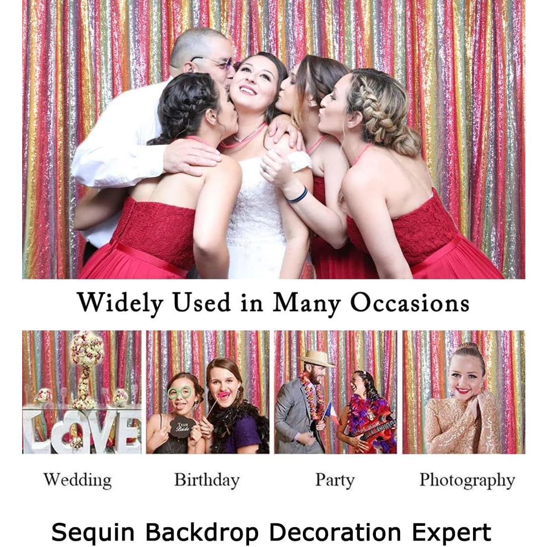 Fondo Brillante Arcoíris 2.13m x 2.13m ShinyBeauty para Fiestas