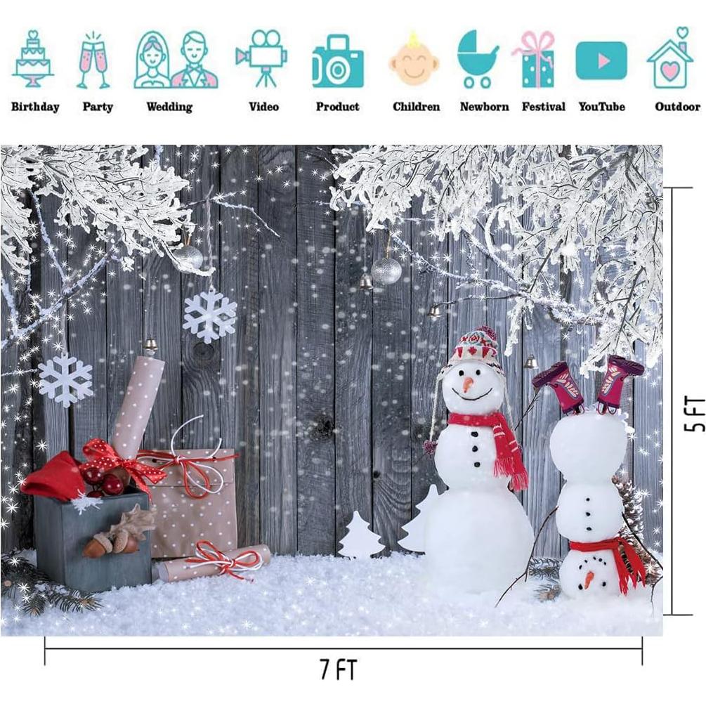 Fondo de Fotografía Navidad CYLYH 210x150 cm Copo de Nieve