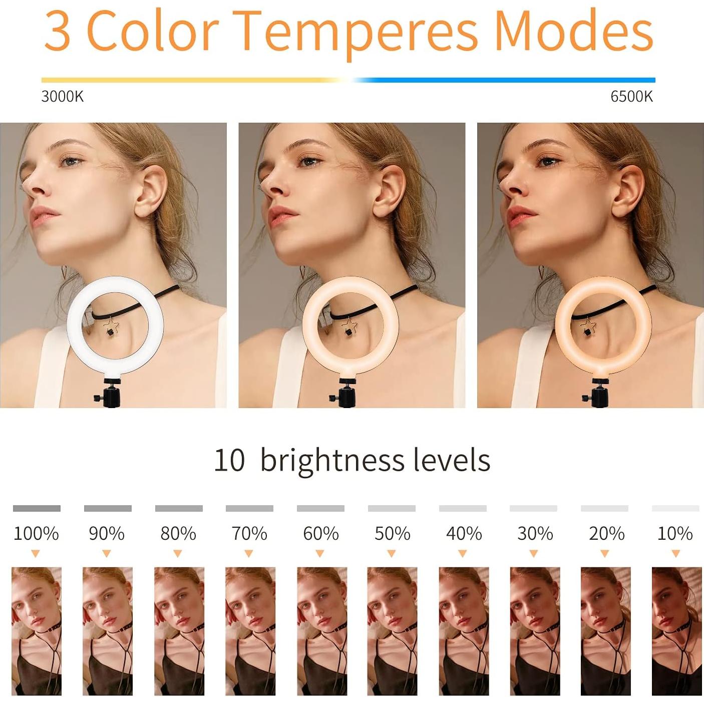 Luz de Anillo LED 15.24 cm MEZHER para Videoconferencias