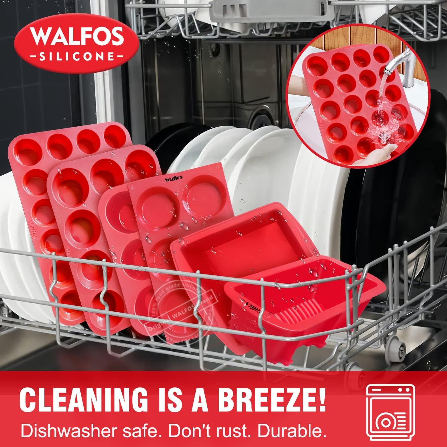 Juego de Moldes para Muffins de Silicona Walfos, 2 Pzs 24 Tazas