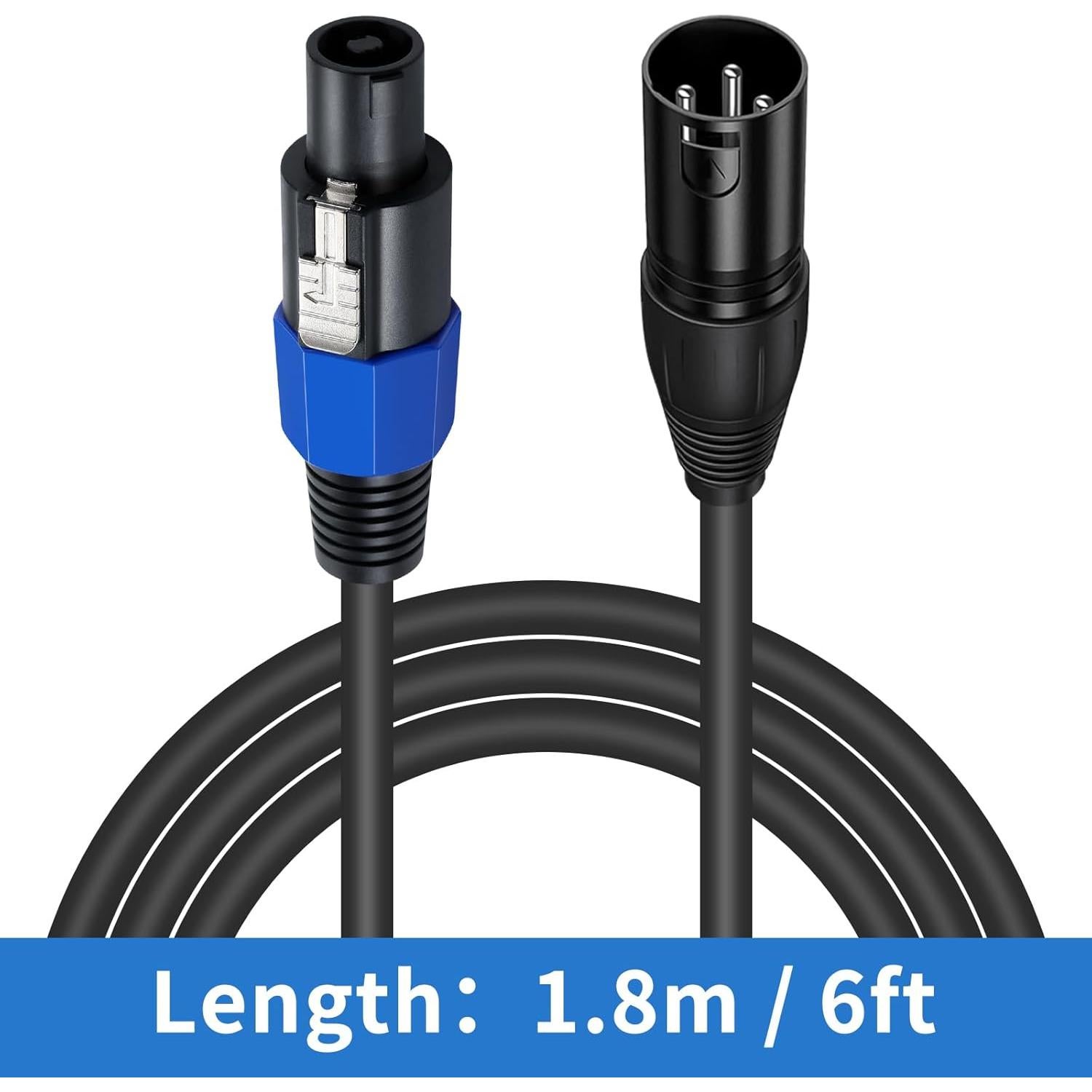 Cable Speakon a XLR Macho 1.83m Poyiccot 18 AWG para Audio