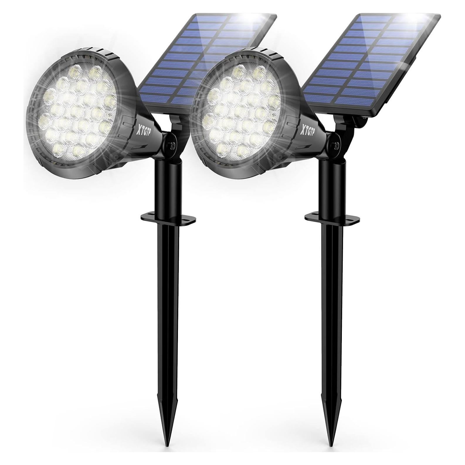 Luces Solares XTGTP 21 LEDs IP67 3 Modos Jardín 2 Paquete
